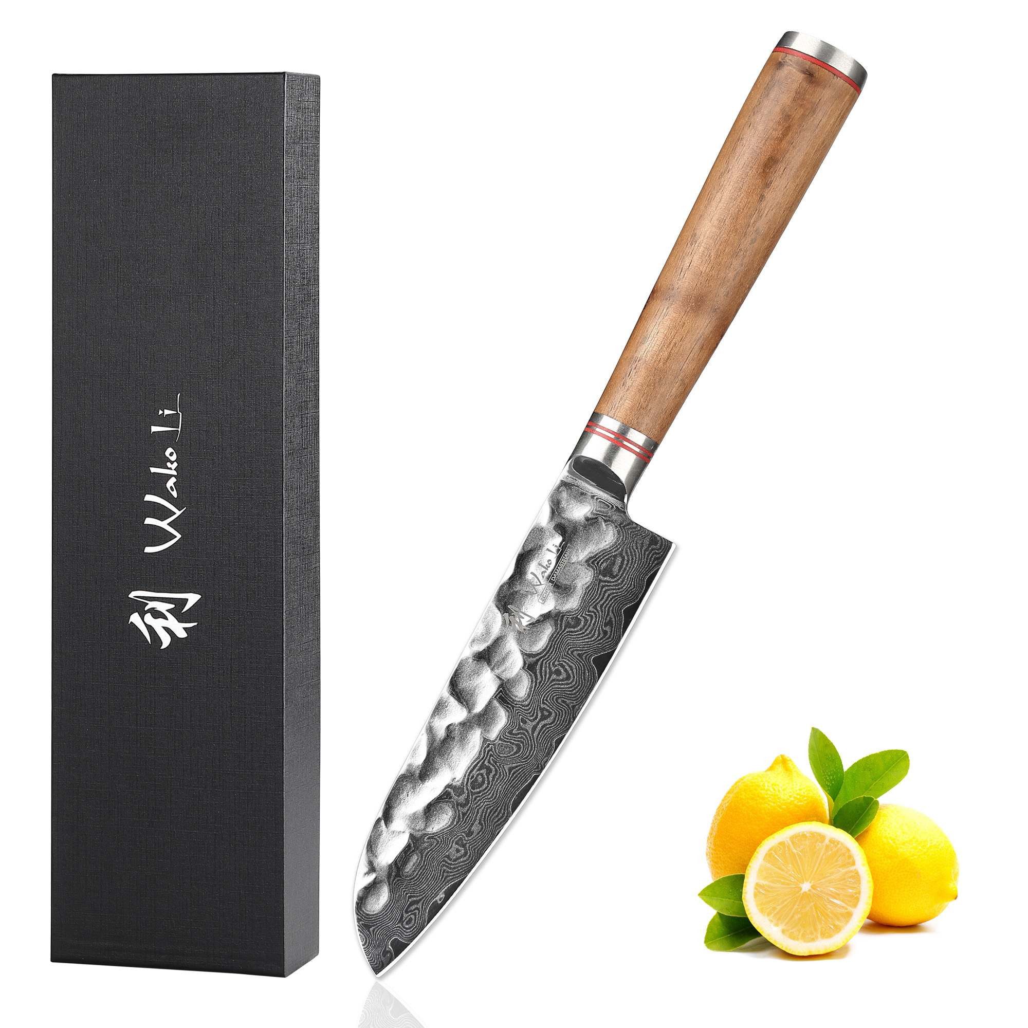 Wakoli Santokumesser Nussbaum Damast Kleines Santoku
