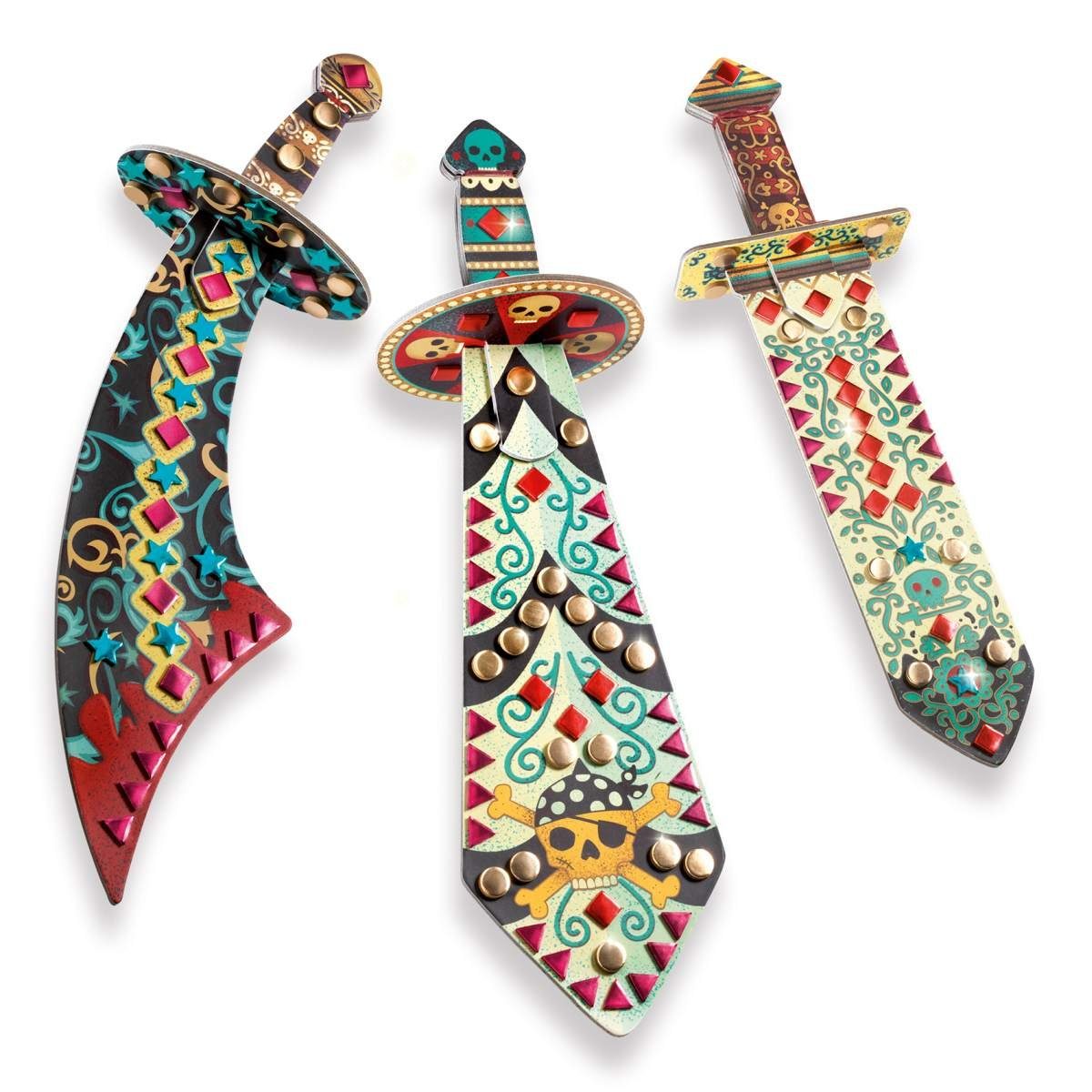 DJECO Kreativset DIY Mosaik- Piratenschwerter mit