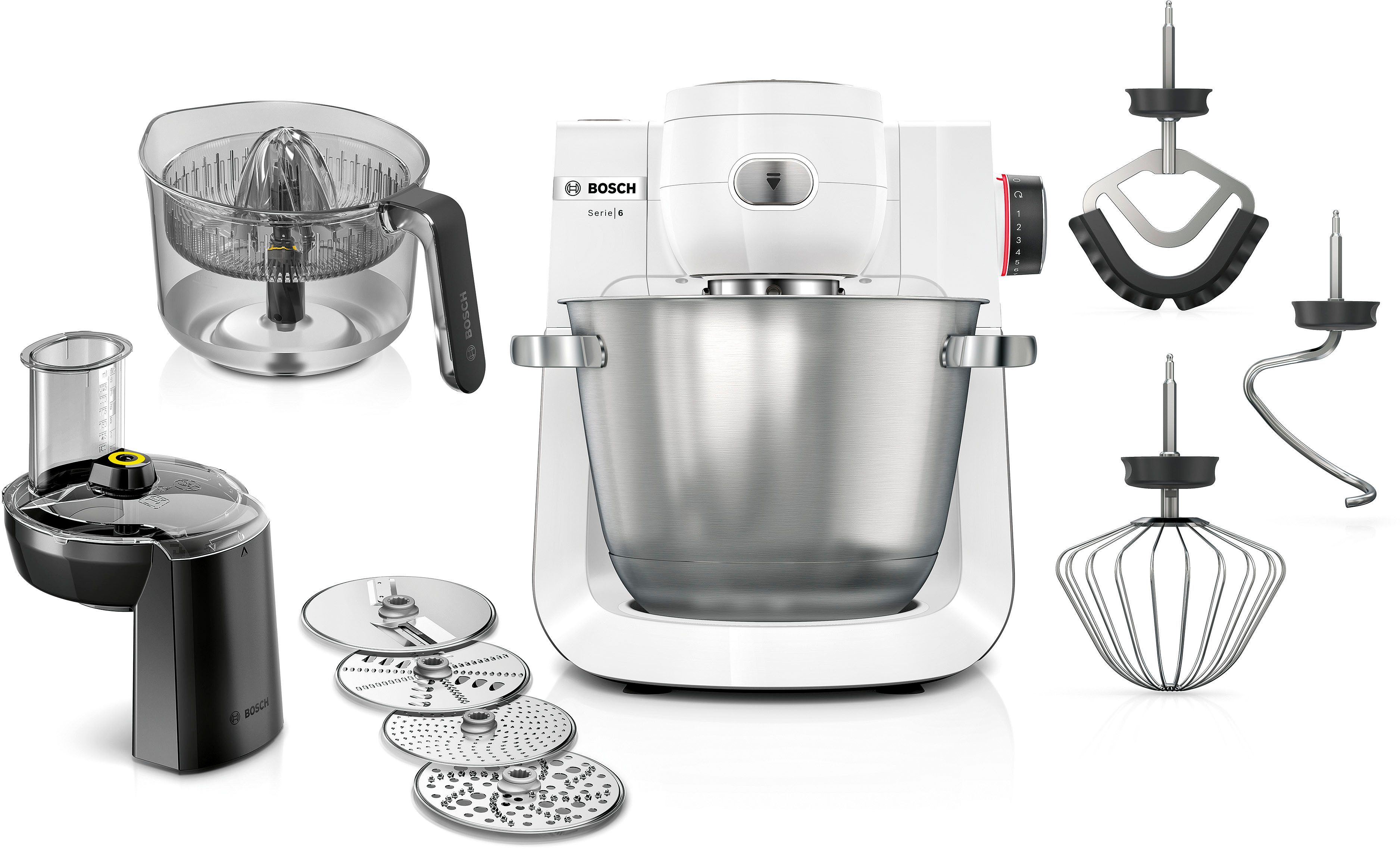 BOSCH Küchenmaschine Serie 6 MUMS6EW24D, Durchlaufschnitzler,