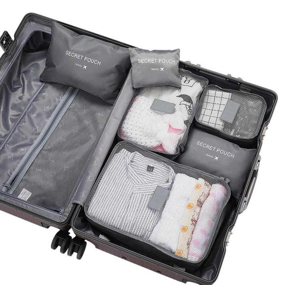 MEGAGOODS Badorganizer 6er-Set Reise-Aufbewahrungstaschen Koffer Organizer
