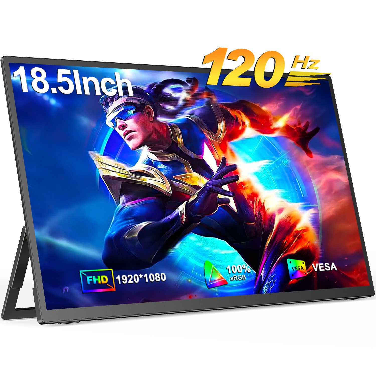 UPERFECT Tragbarer mobiler 18,5-Zoll-Monitor, Touchscreen-Monitor Portabler
