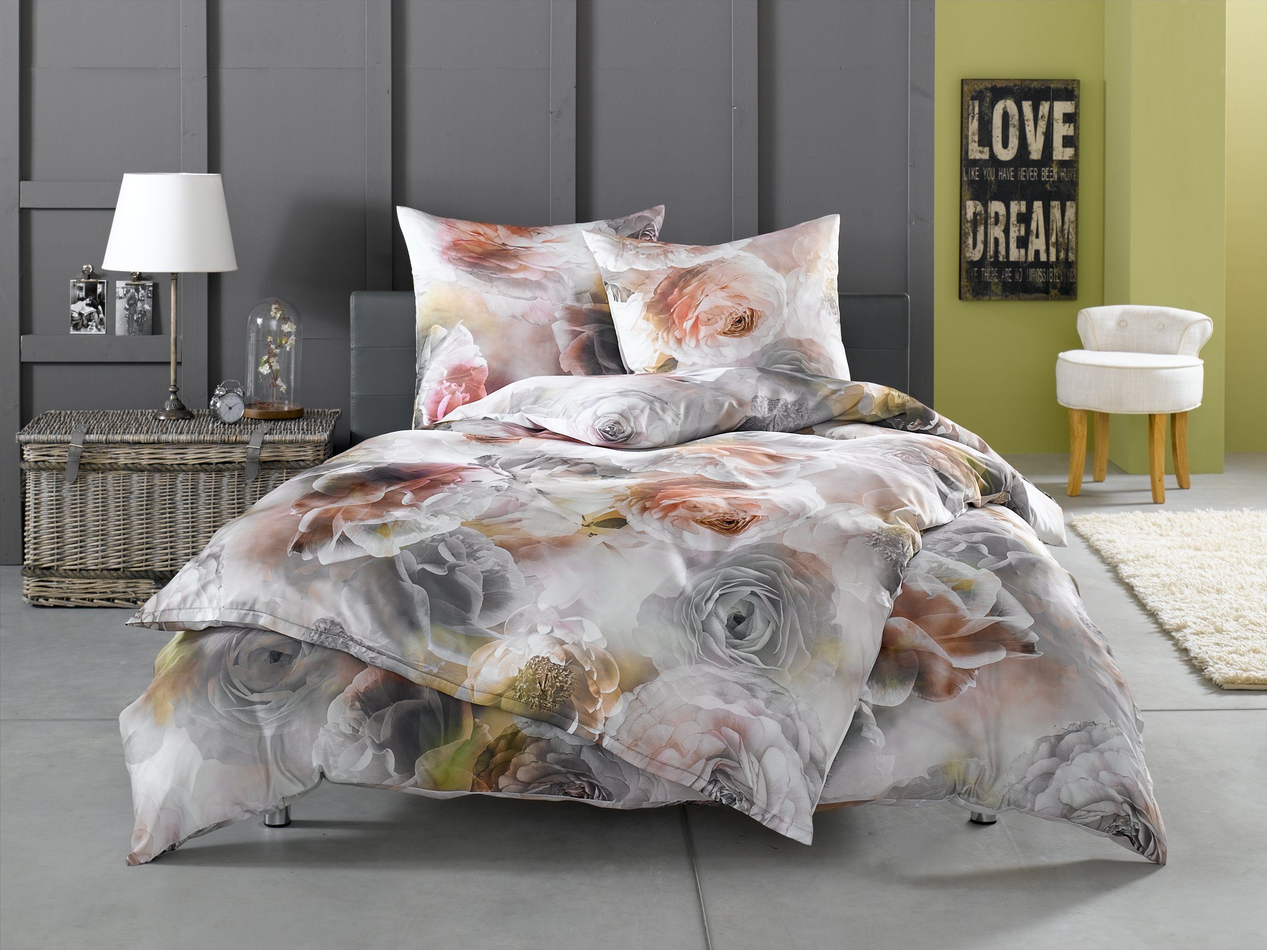 BETTWAESCHE-MIT-STIL Bettwäsche Mako Satin Bettwäsche Rosen
