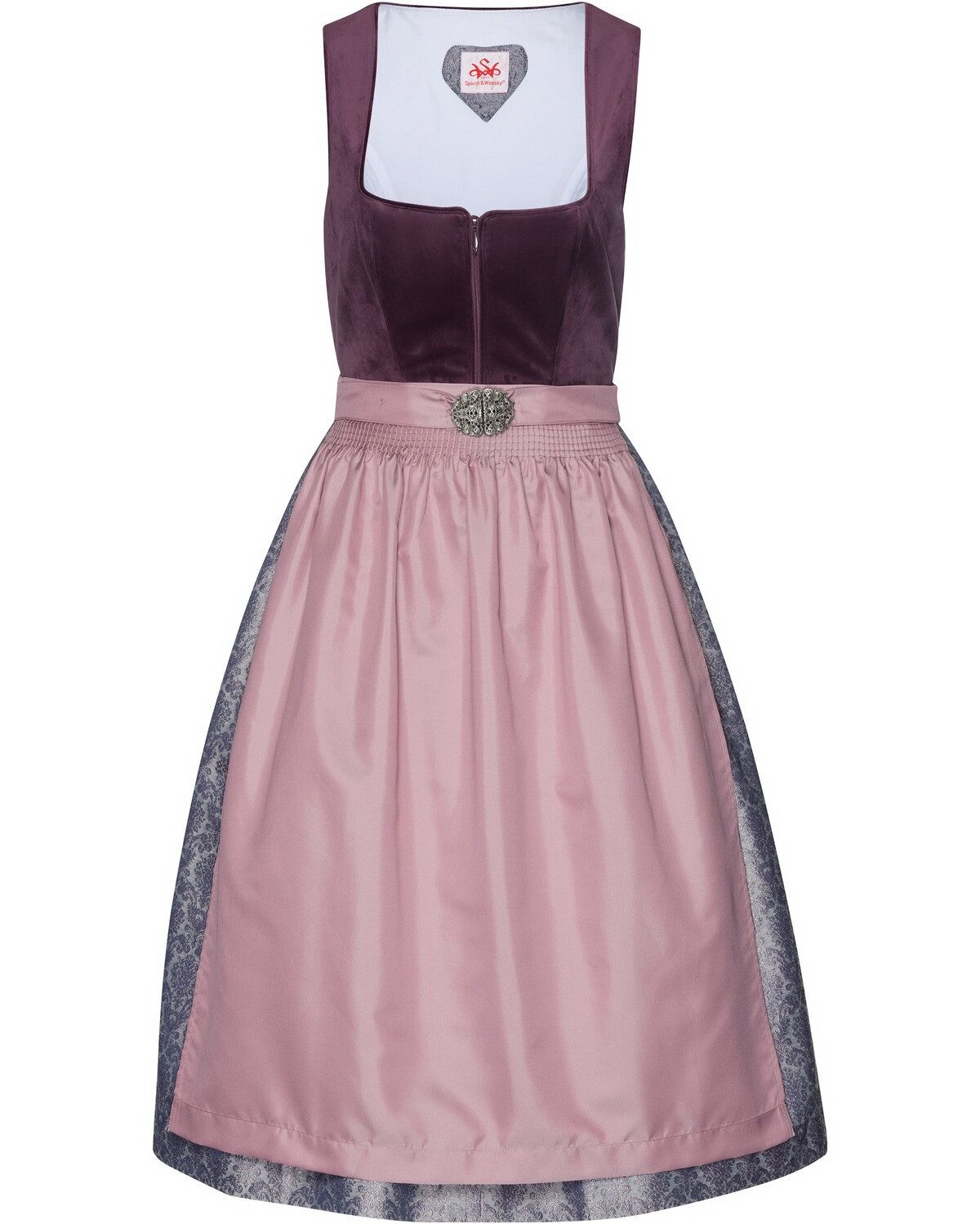 Spieth & Wensky Dirndl Samt Midi-Dirndl