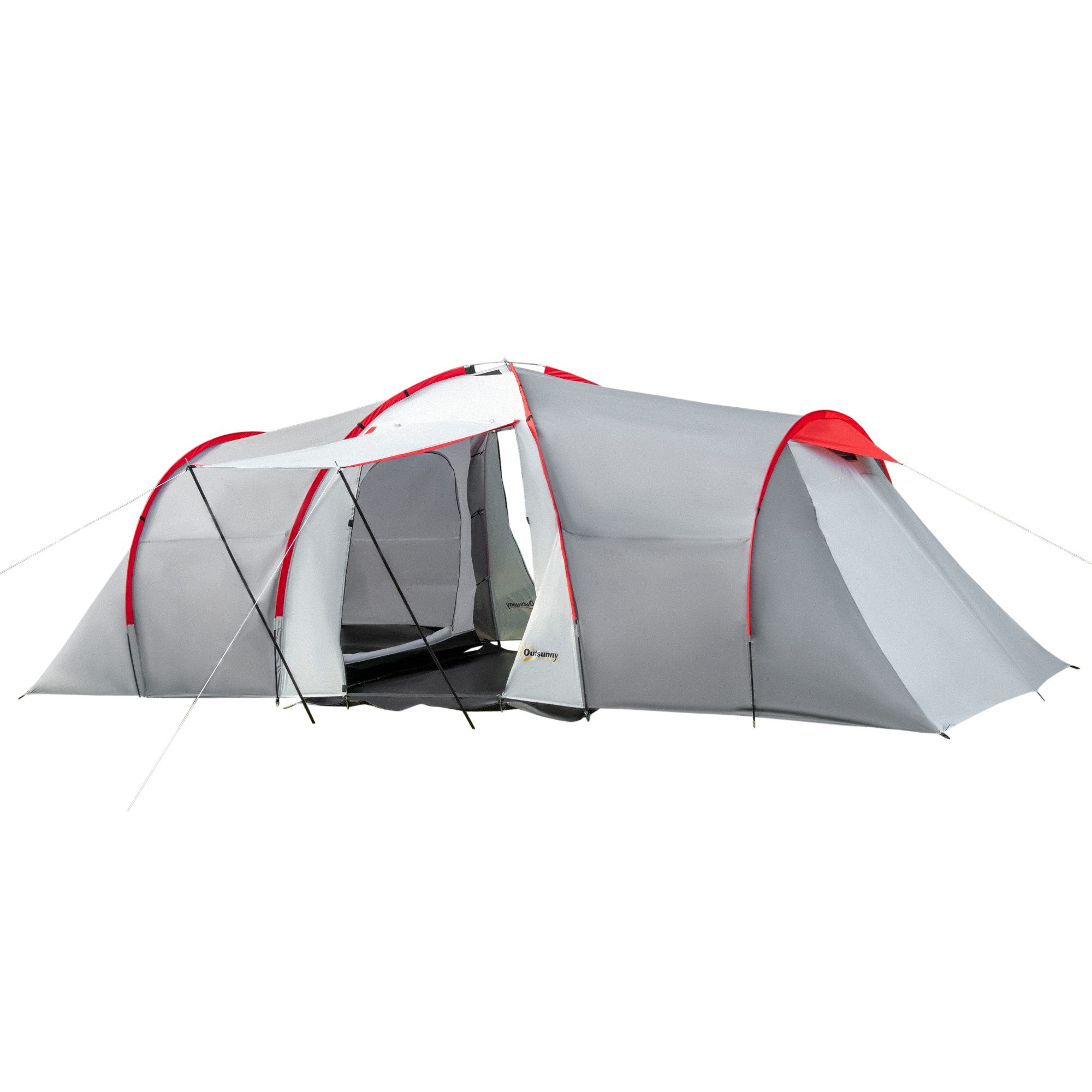 Outsunny Tunnelzelt Campingzelt mit 2 Schlafzimmern,