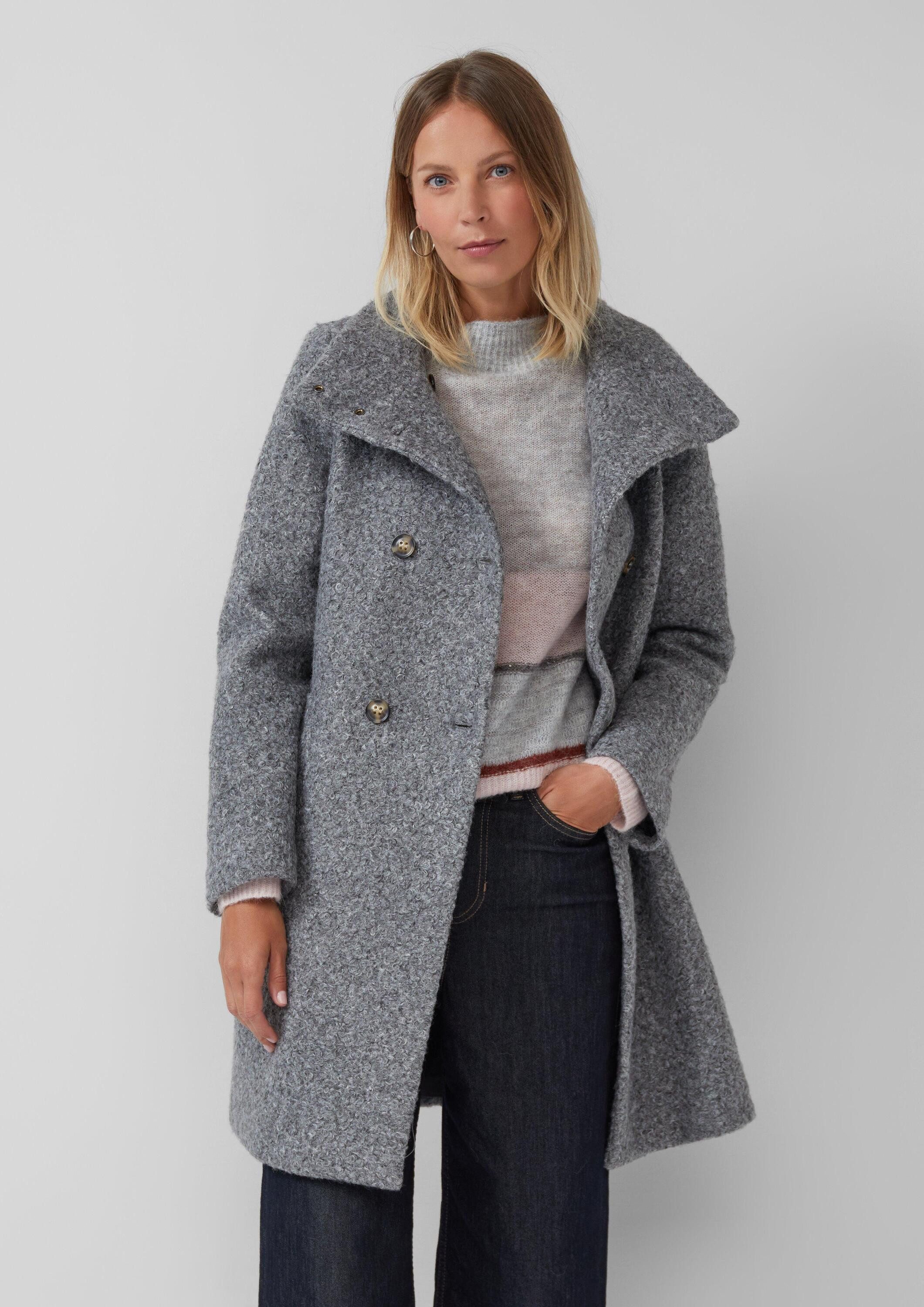 s.Oliver Wintermantel Outdoor-Mantel Gefütterter Bouclé-Mantel mit