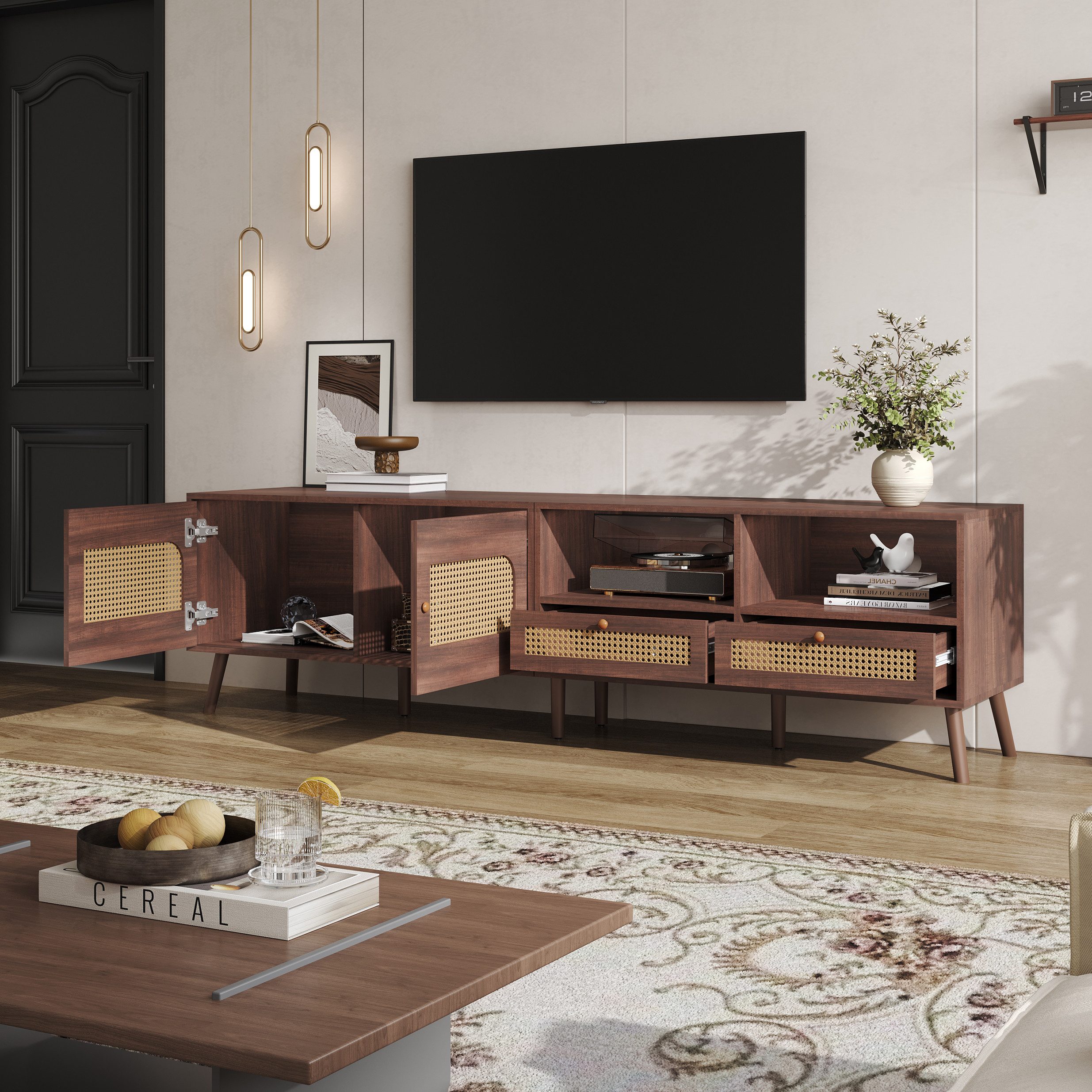HAUSS SPOLE Lowboard TV-Schrank für 80-Zoll-Fernseher