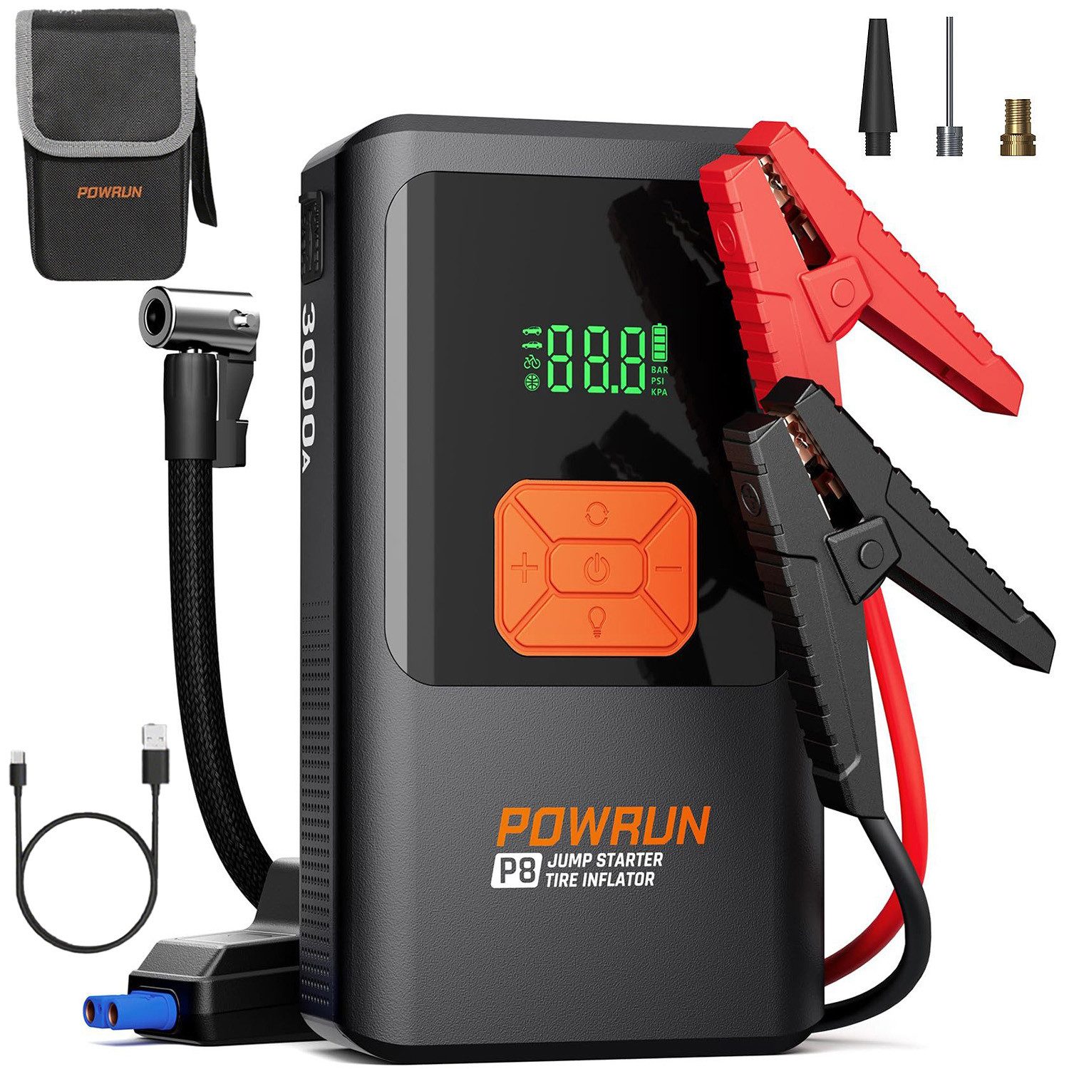 MOPUEA Autobatterie Ladegerät 3000A Starthilfe Powerbank