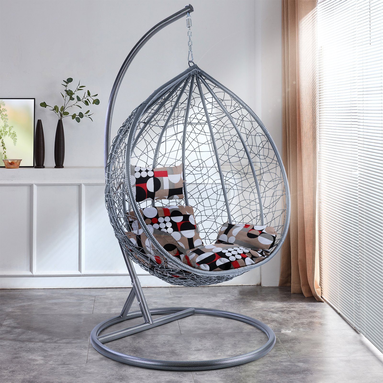 RAMROXX Hängesessel Hängesessel Miami XL Rattan