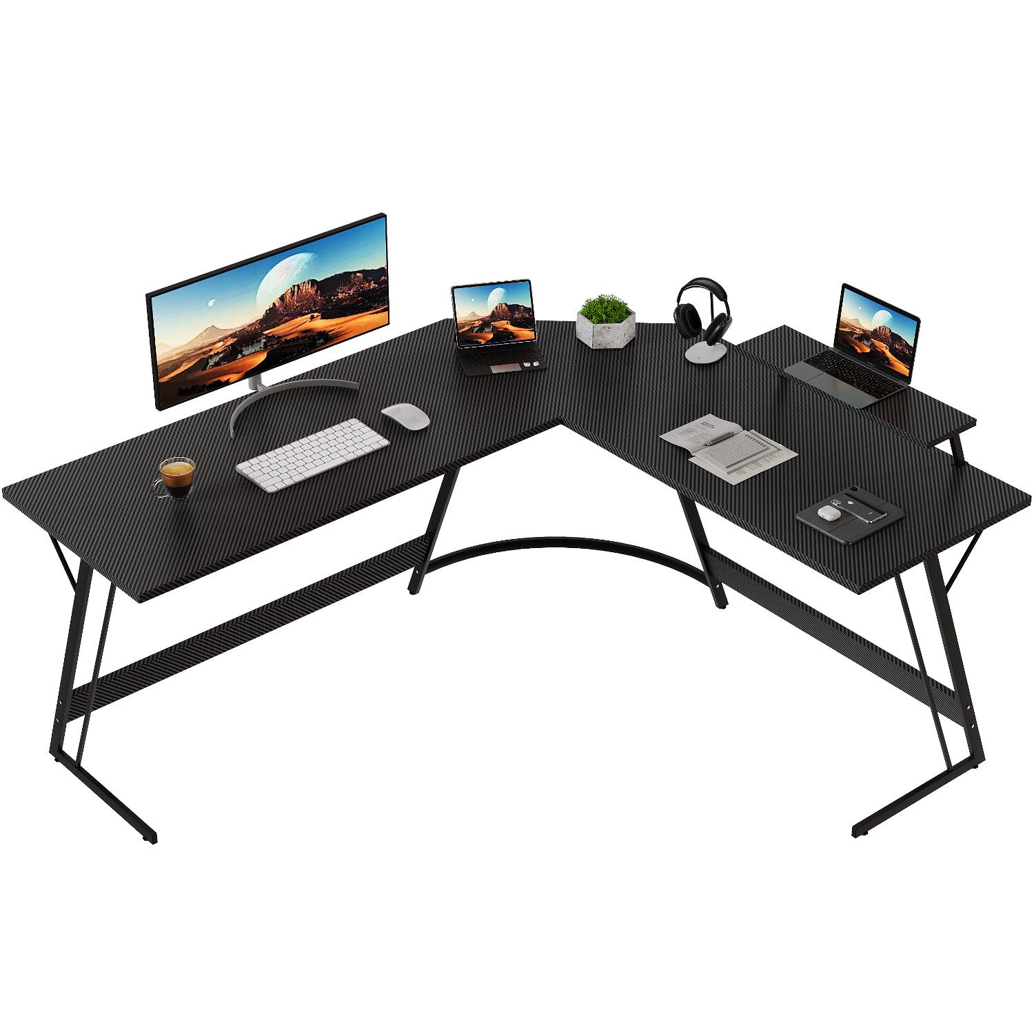 GUNJI Eckschreibtisch L-förm Computertisch Schreibtisch Gamer