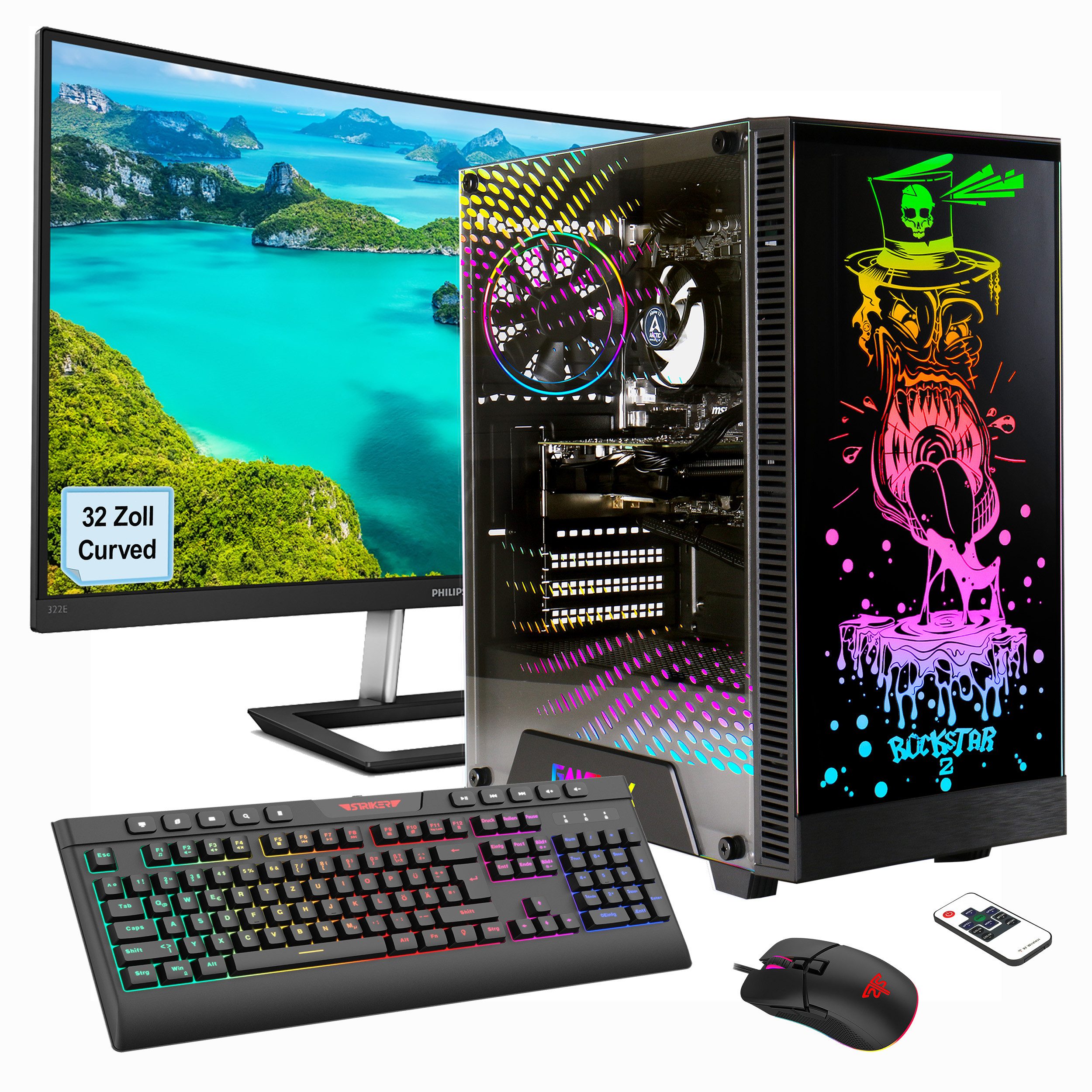 GAMEMAX Multimedia-PC Rockstar PC-Komplettsystem (32', AMD