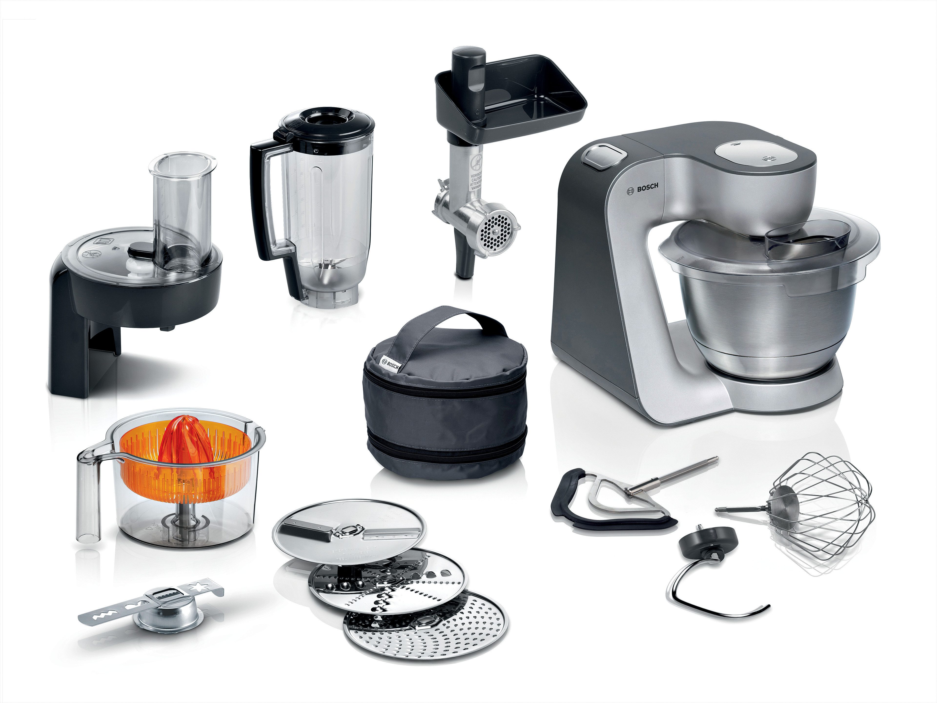 BOSCH Küchenmaschine MUM5935B Durchlaufschnitzler, 3 Scheiben,