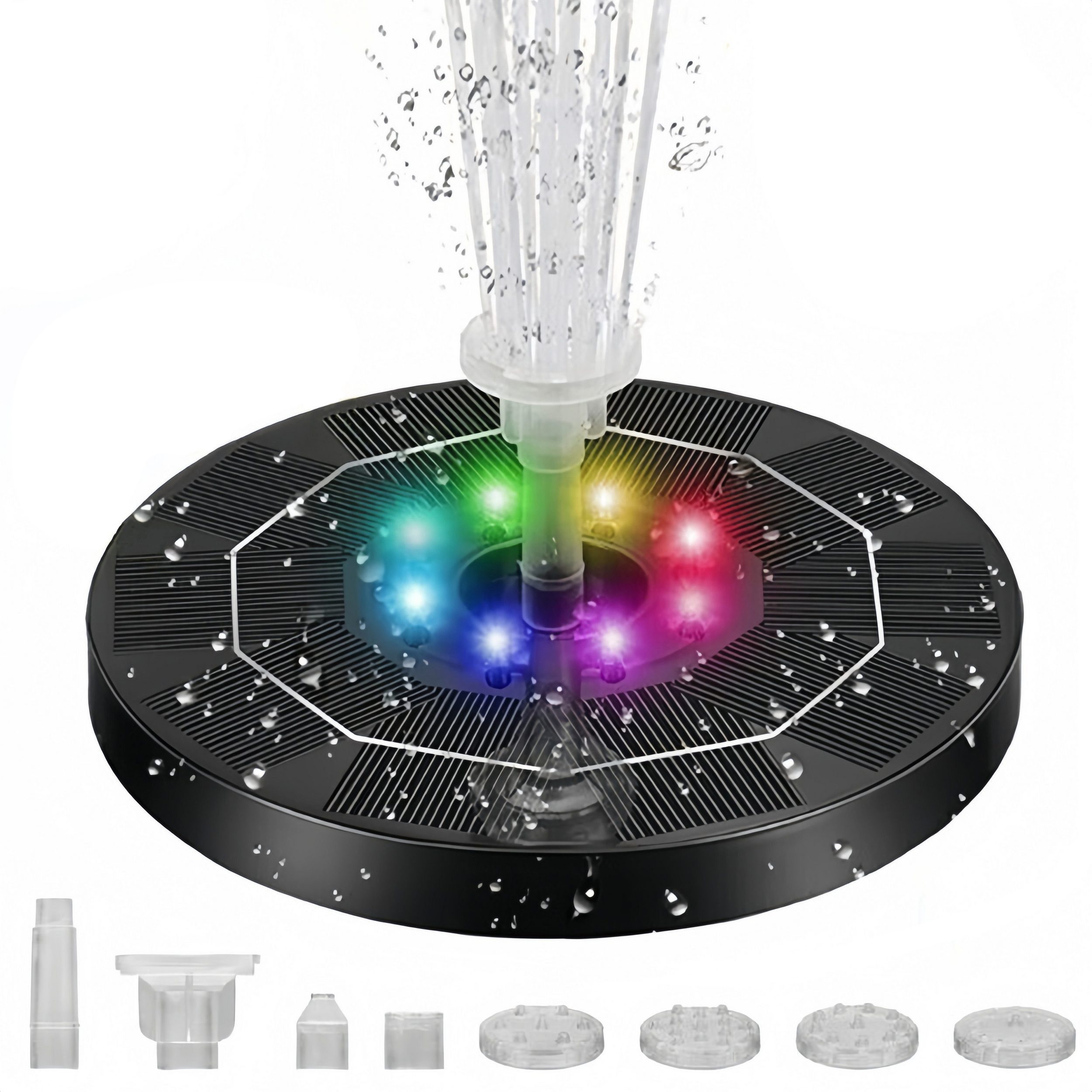 BlingBin Gartenbrunnen Solarbrunnen Schwimmender mit 8