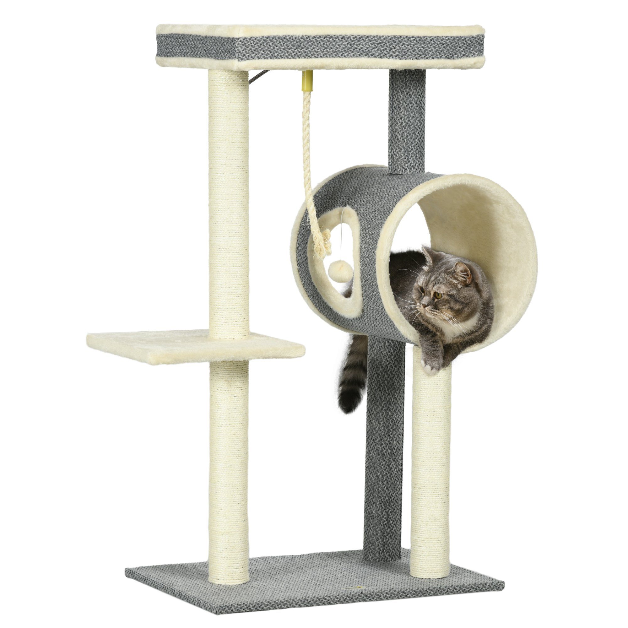 PawHut Kratzbaum Katzenbaum, Katzenkratzbaum mit Spielball,