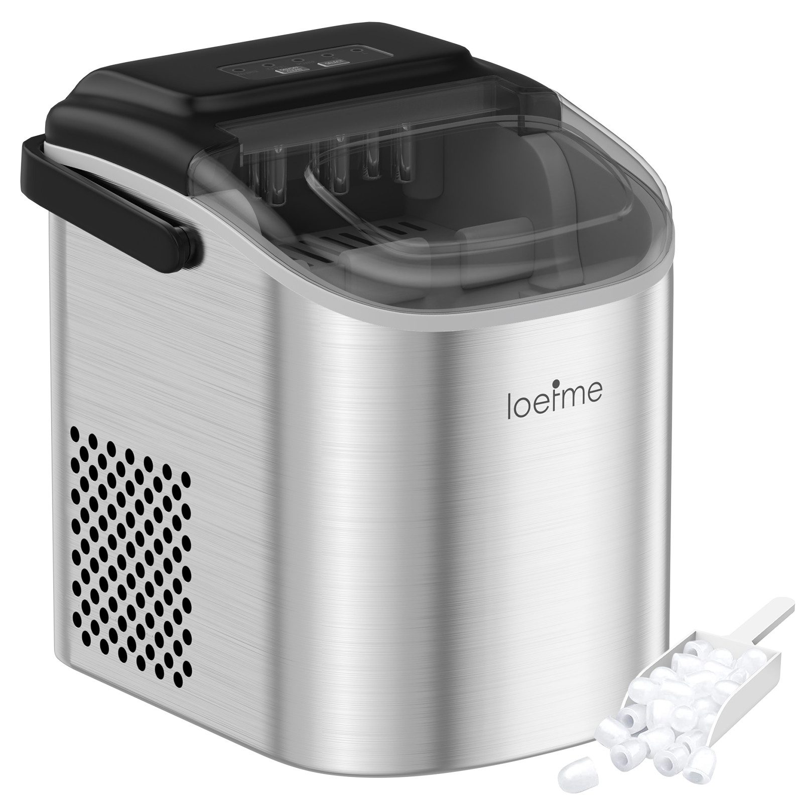 loefme Eiswürfelmaschine Eismaschine Tragbar, 12kg/Tag, 1,2L