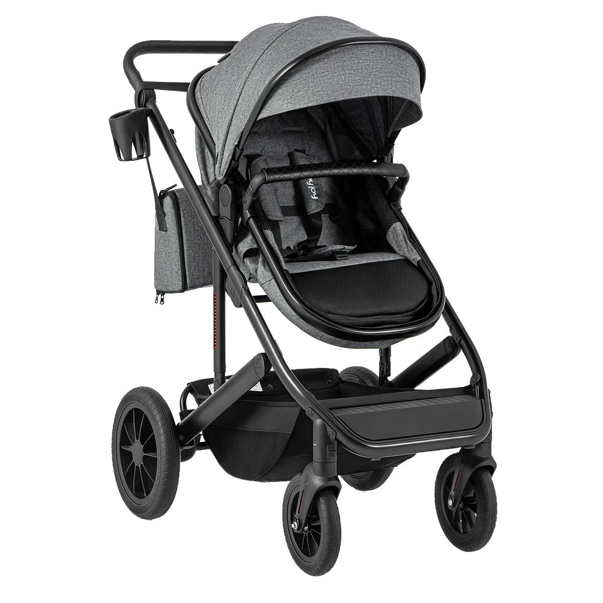 COSTWAY Kombi-Kinderwagen, Kombikinderwagen, Reisebuggy, faltbar, mit