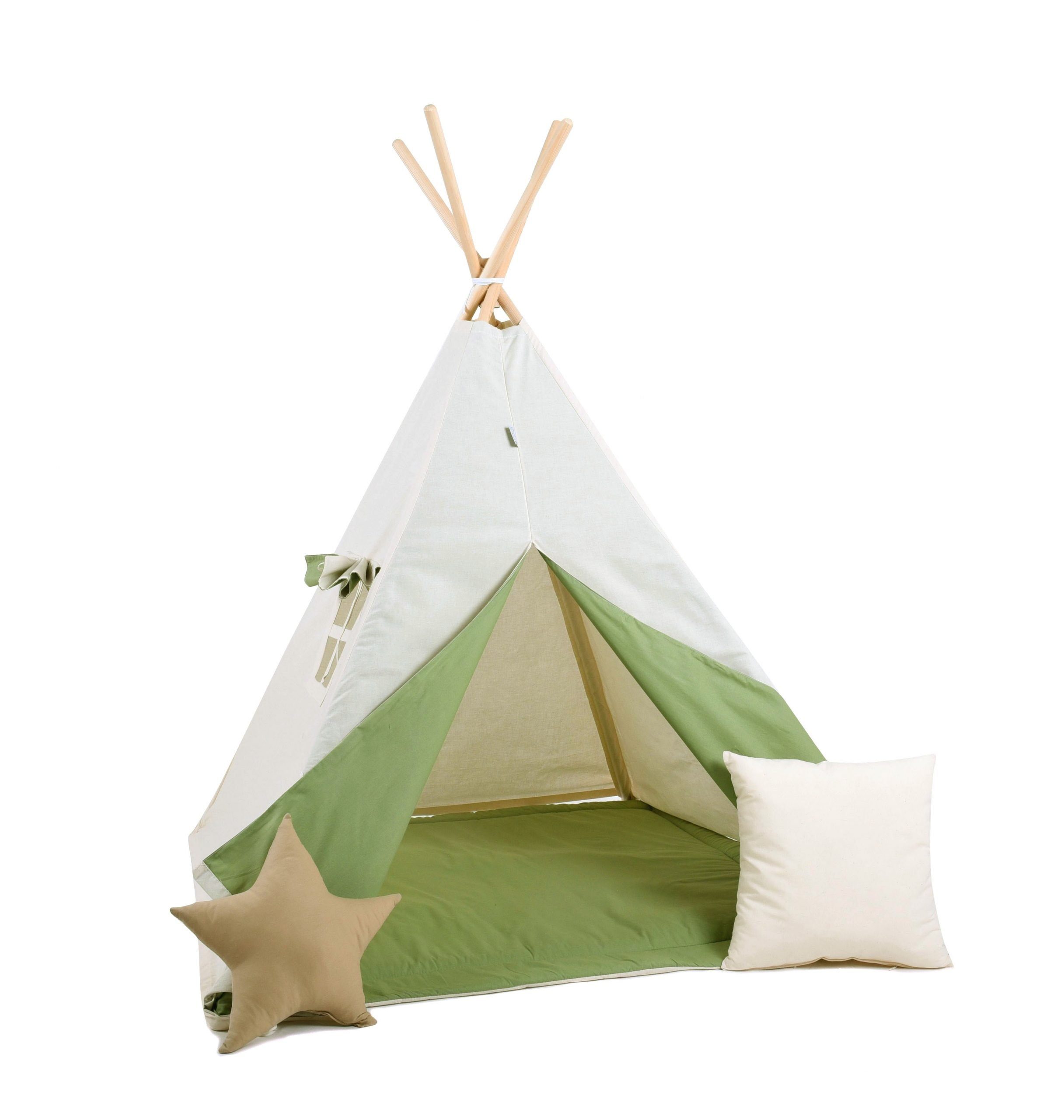 Rainbow Kids Tipi-Zelt Grüner Wolf, Personen: