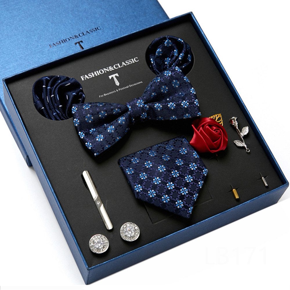 RWEUOQ Krawatte Krawatte mit Einstecktuch Set