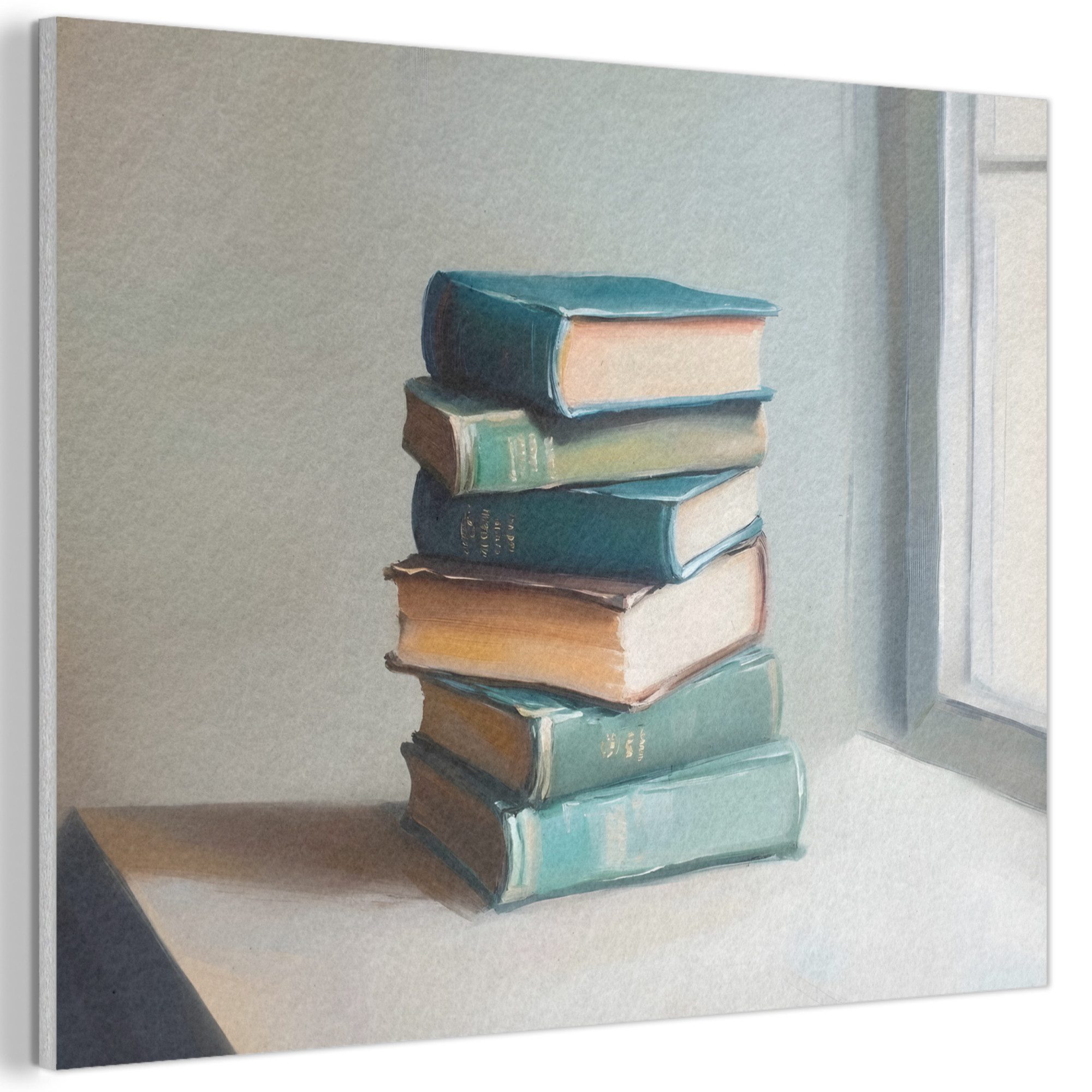 MuchoWow Gemälde Stapel - Bücher -