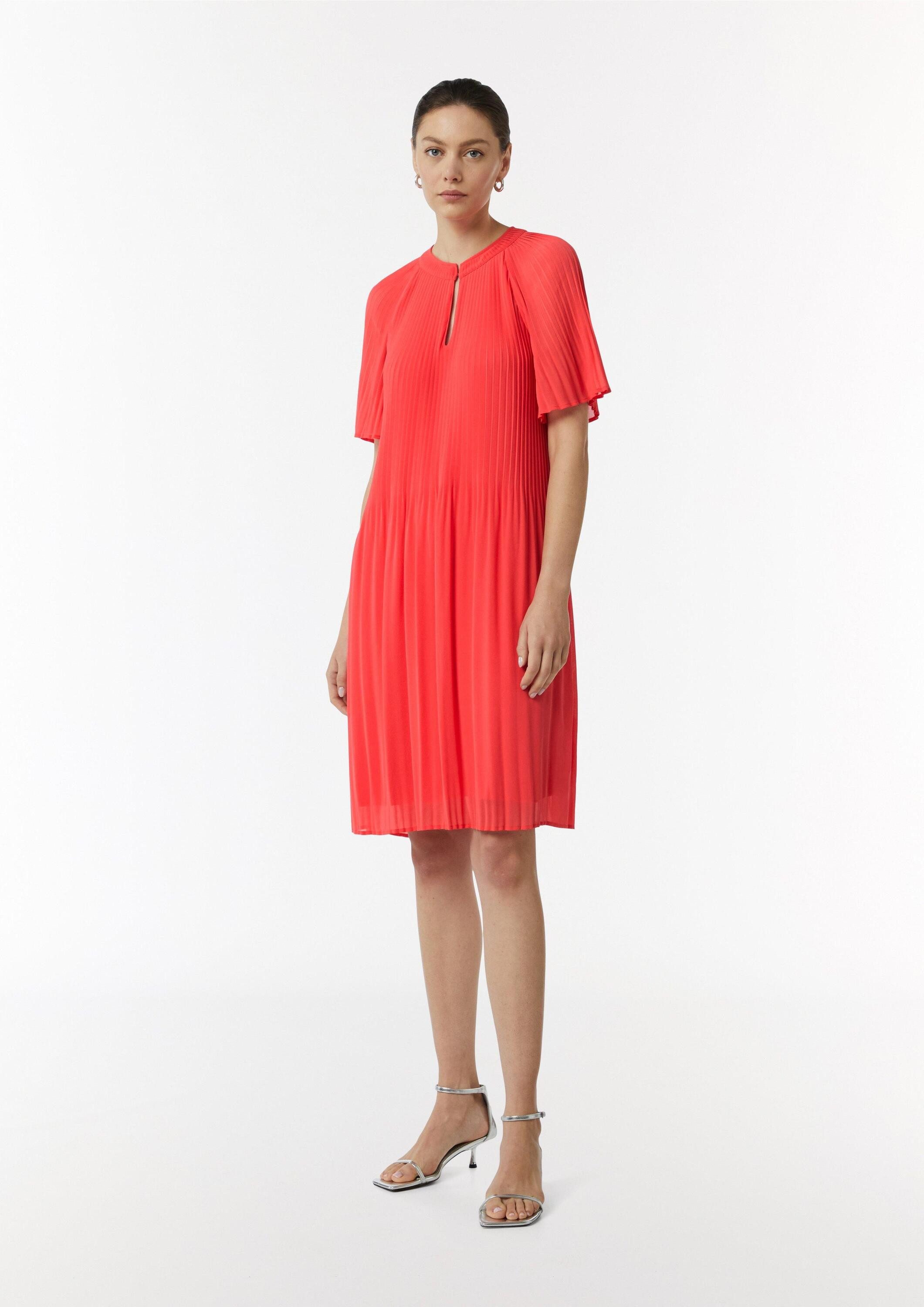 comma Minikleid Kleid Chiffon-Kleid mit Plisseefalten