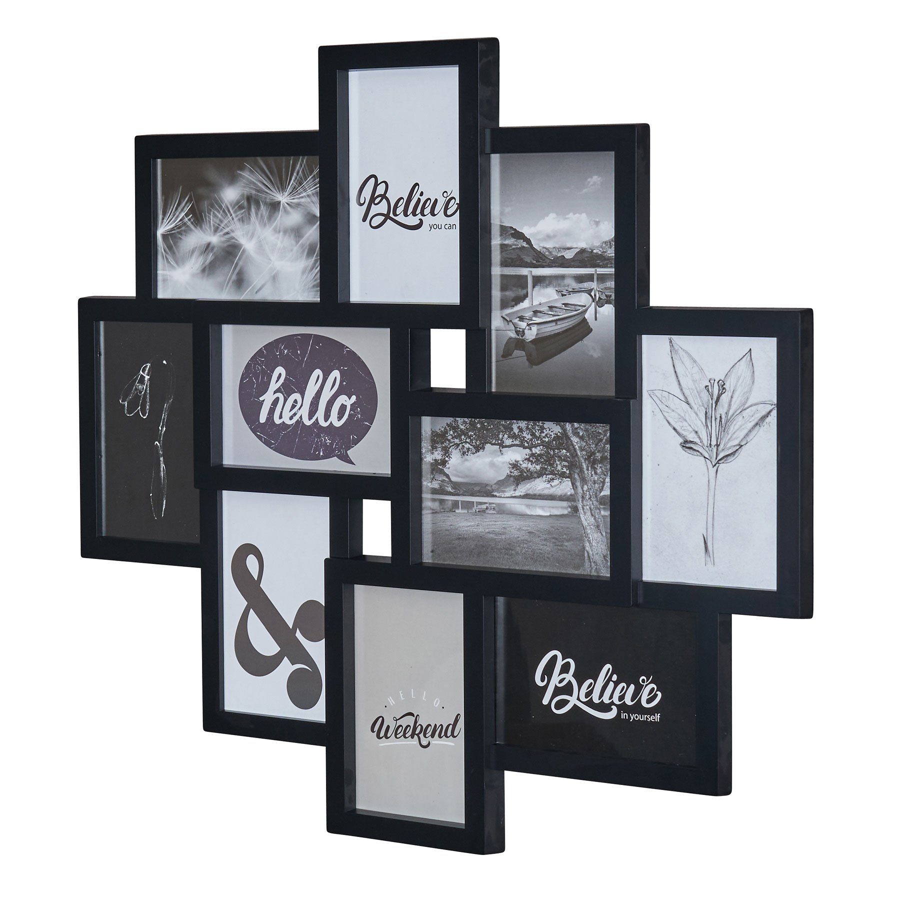 Levandeo® Bilderrahmen Collage, Bilderrahmen Schwarz 10