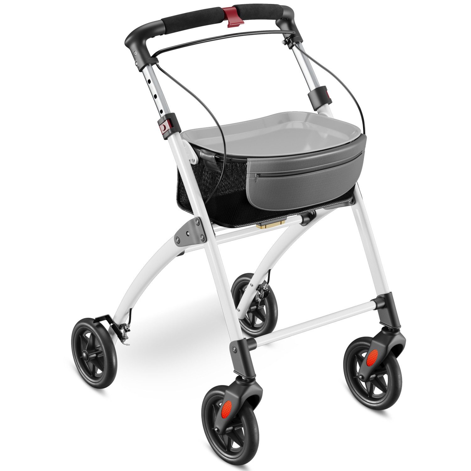 ELONEO Indoor-Rollator mit Feststellbremse, Aluminium-Rahmen &
