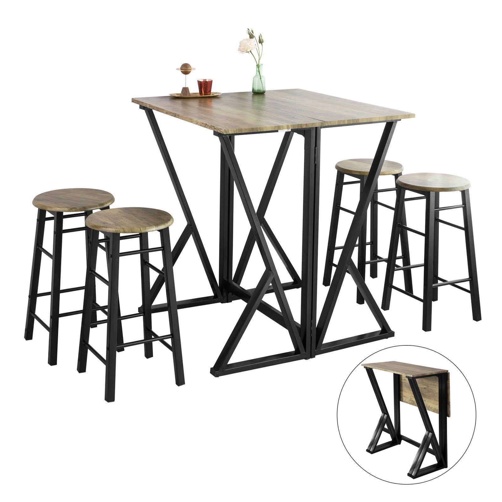 SoBuy Essgruppe OGT24, (5-tlg), Essgruppe Esstisch