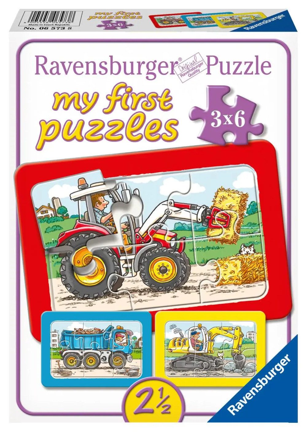 Ravensburger Puzzle Bagger, Traktor und Kipplader.