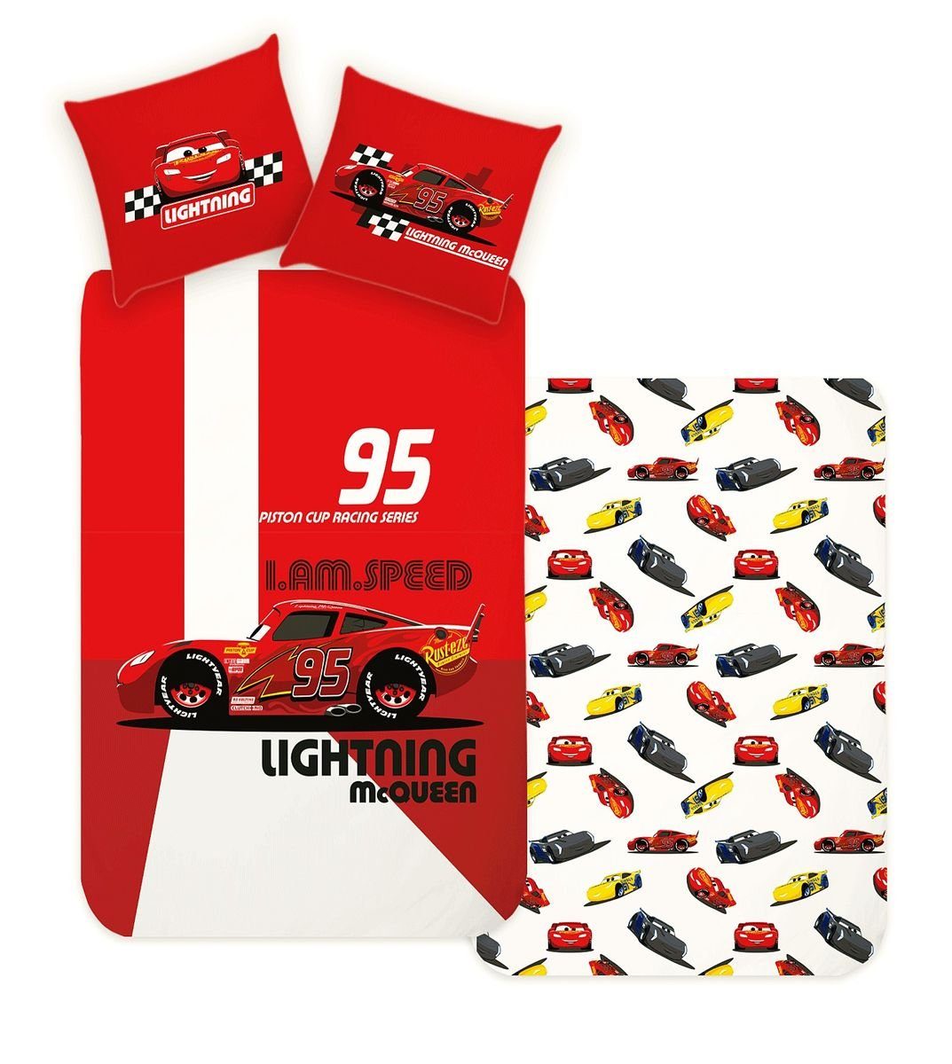 JACK Kinderbettwäsche Cars Disney 135x200cm Auto,