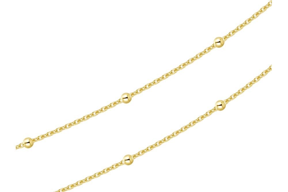 Silberkettenstore Goldkette Erbskette mit Kugeln 1mm