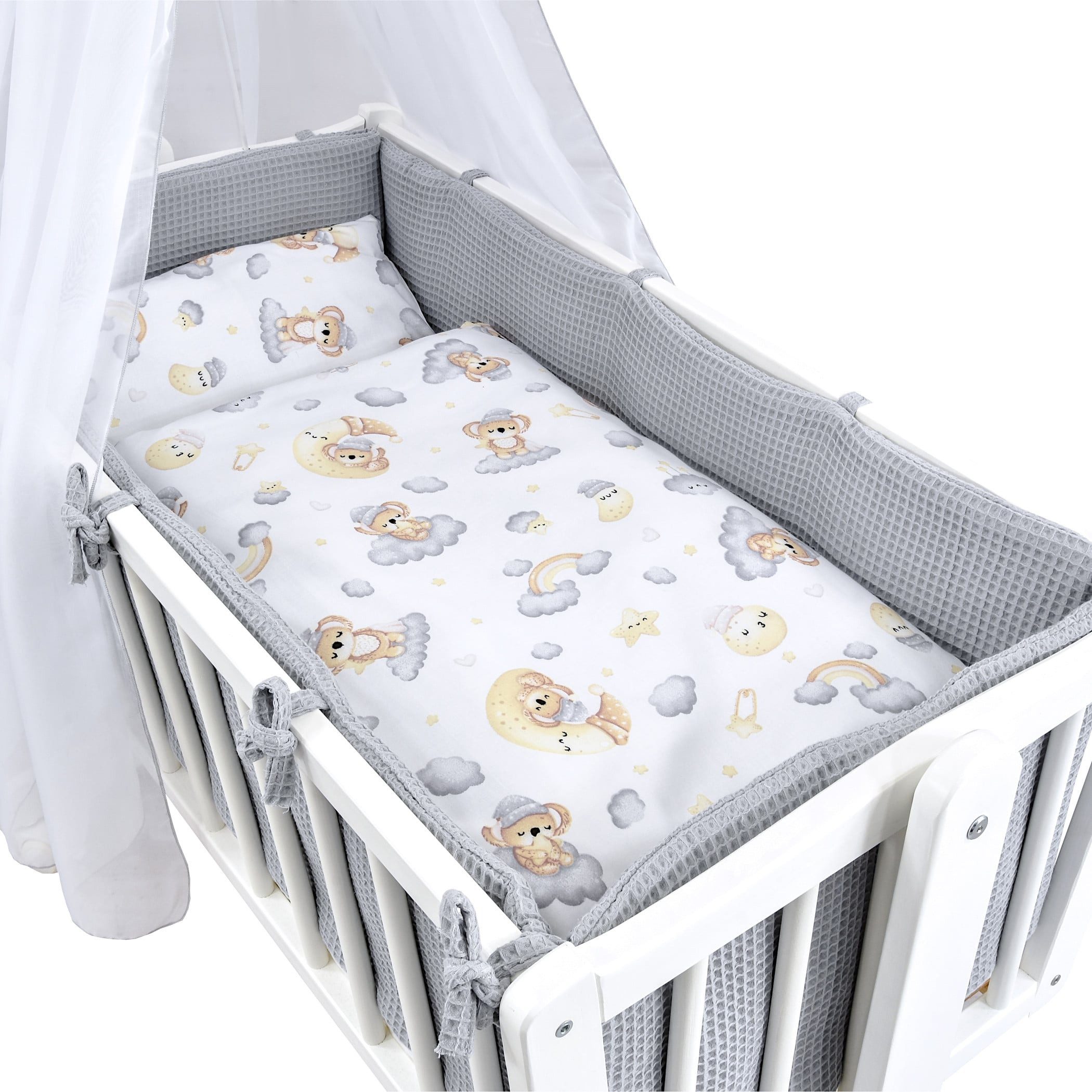 Baby-Delux Babybettwäsche Baby Wiegenset Waffelpique, Textilien,