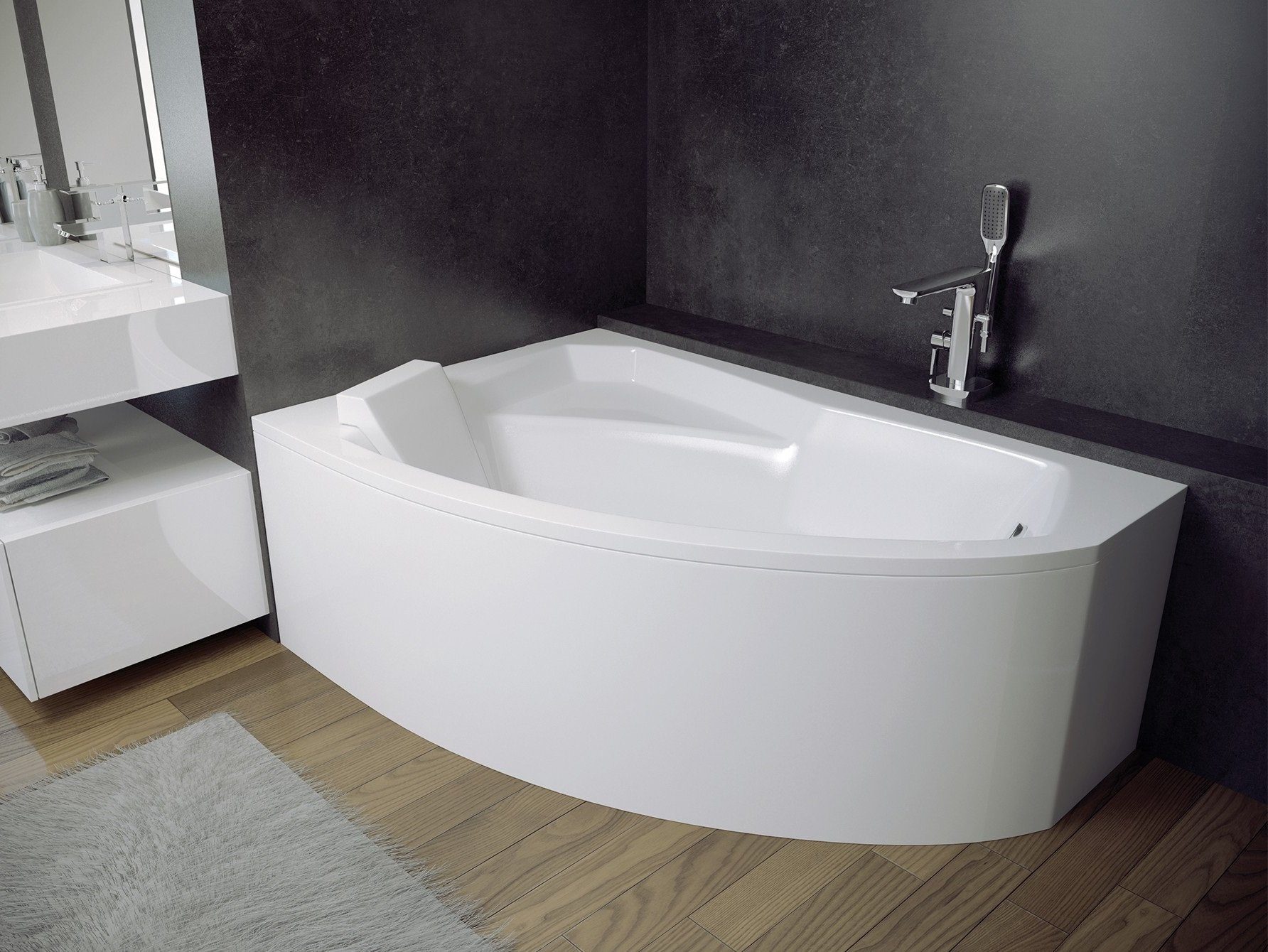 KOLMAN Badewanne Eckbadewanne Rima 170x110, (Links/Rechts),