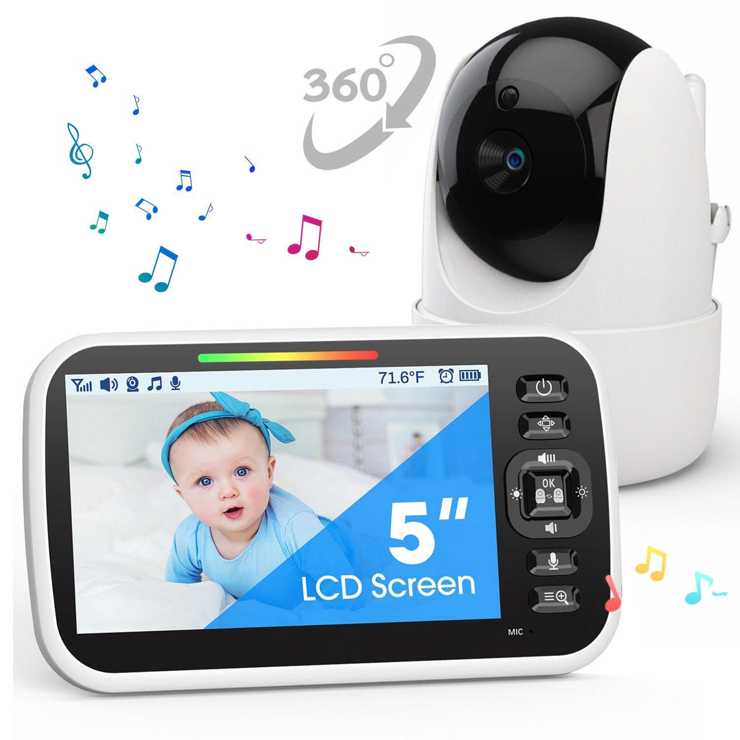 ZEUOPQ Video-Babyphone Baby Minitor Babyphone mit