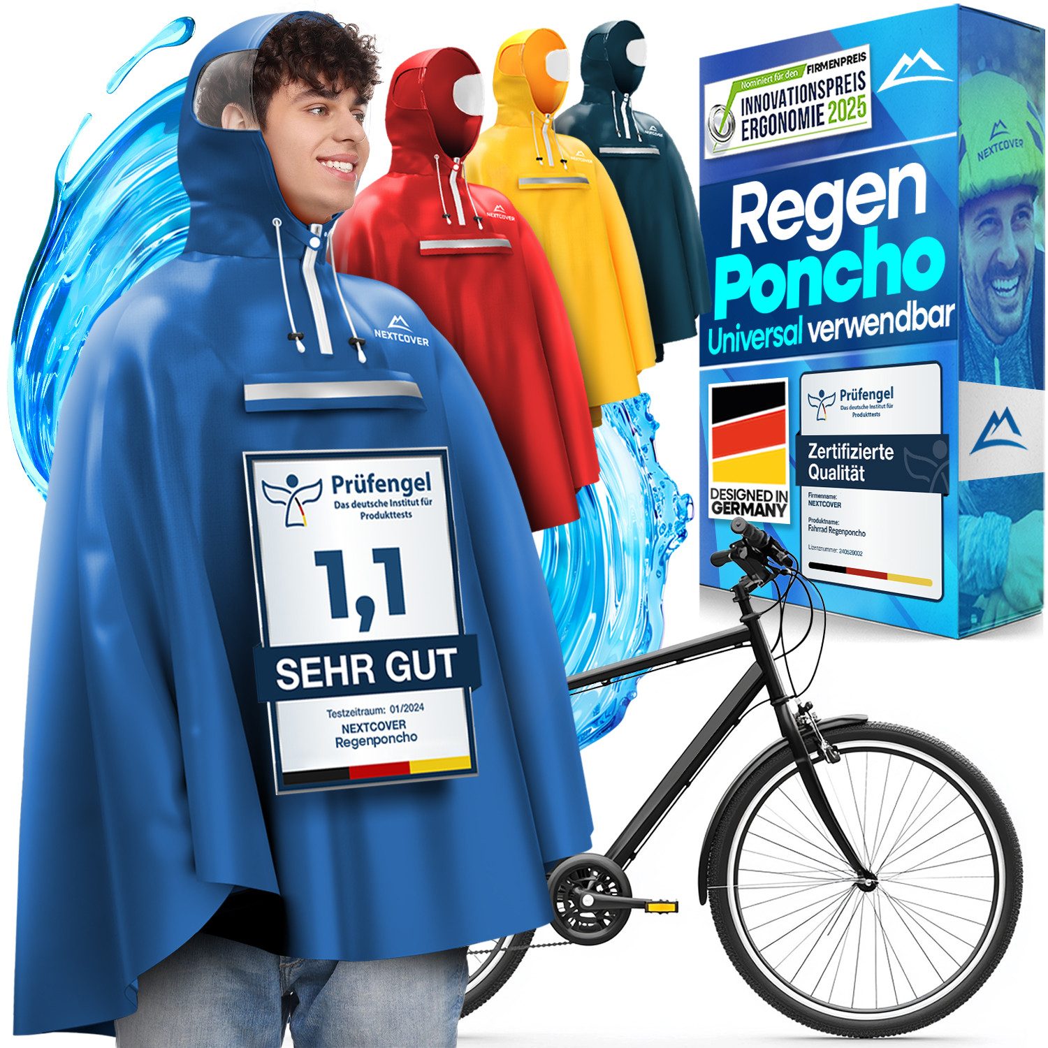 Nextcover Regenponcho NEXTCOVER® NEU Regenponcho Fahrrad