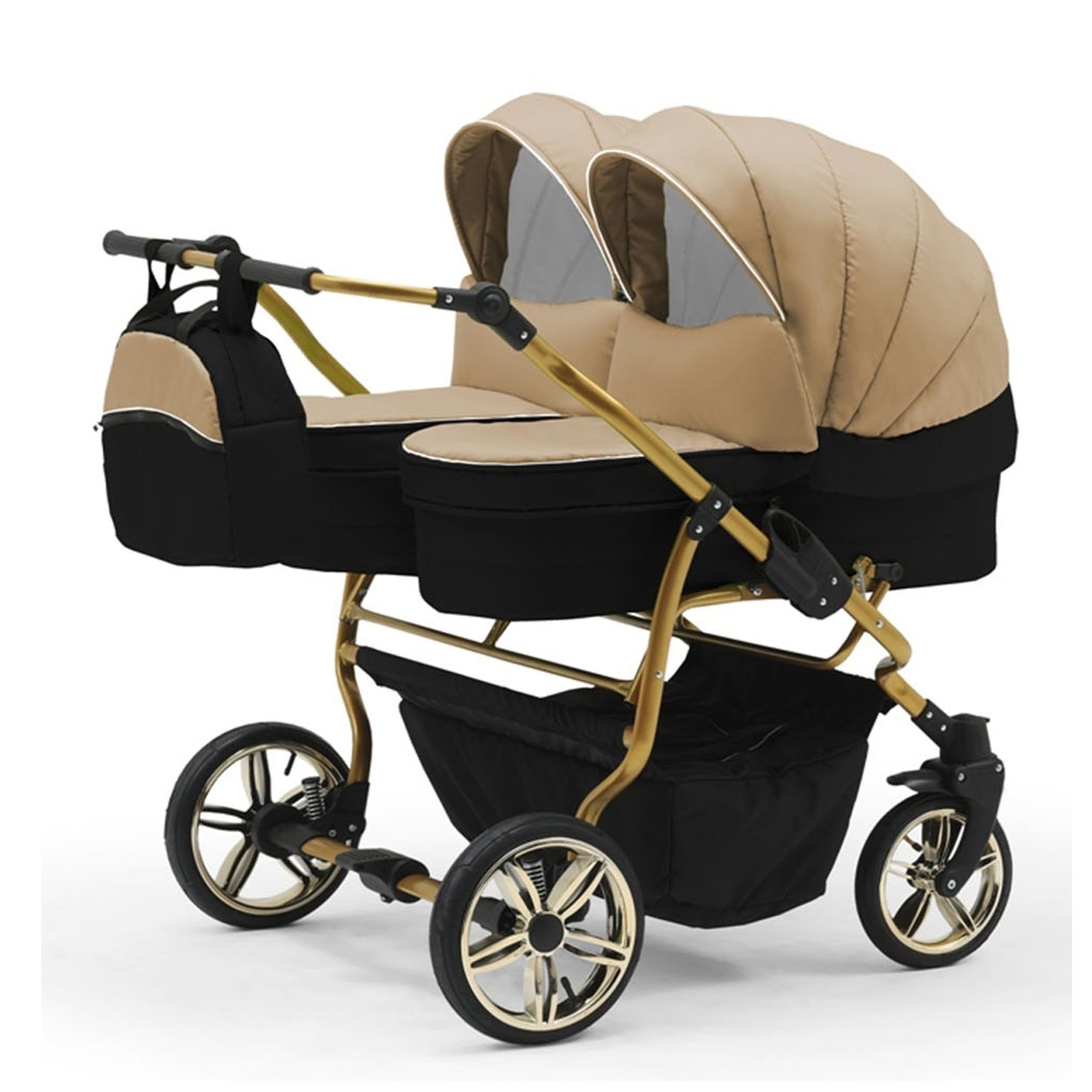 BabyMerc Zwillingswagen Duet Lux Gold 2