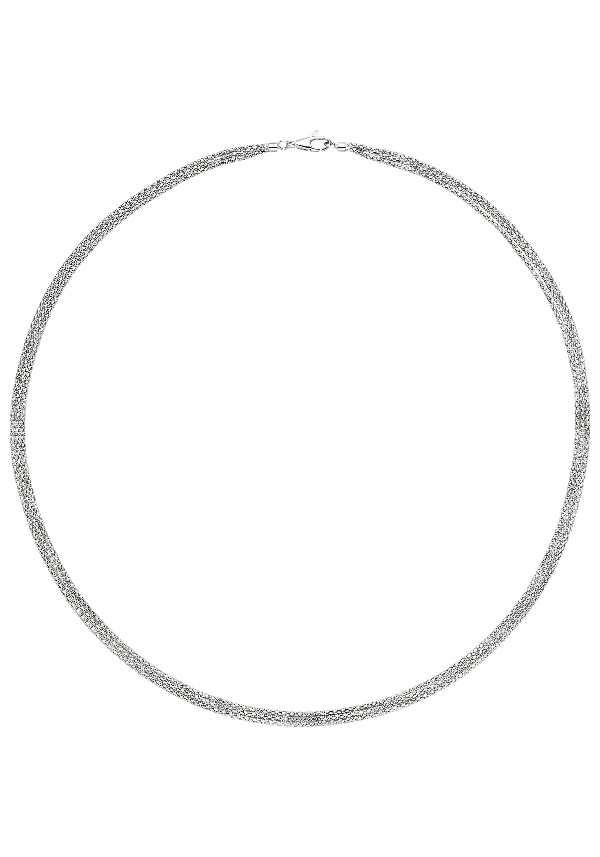 JOBO Goldkette Popcorn, 3-reihig 750 Weißgold