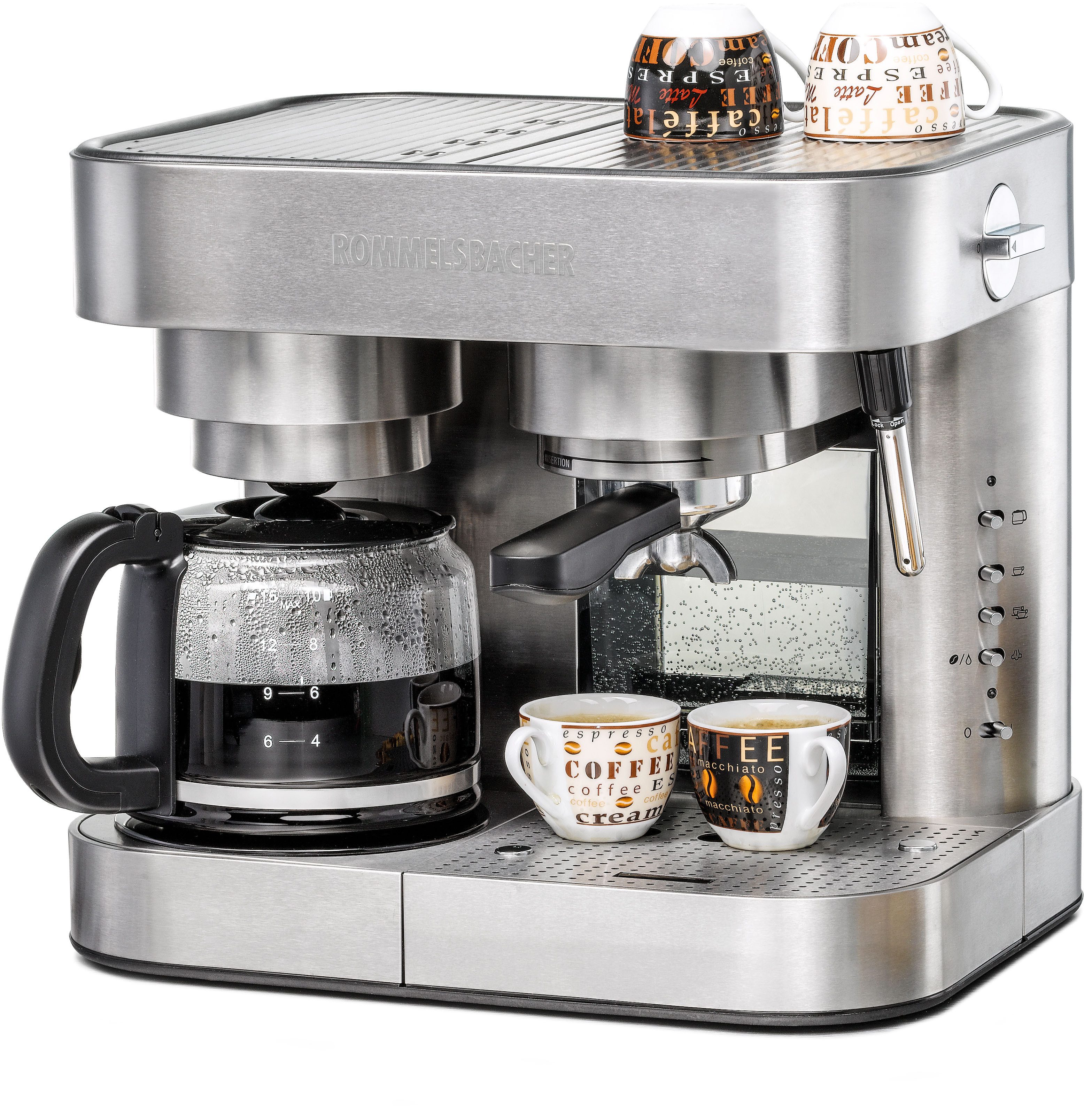 Rommelsbacher Espressomaschine, Kaffeemaschine EKS 3010, 1,25l