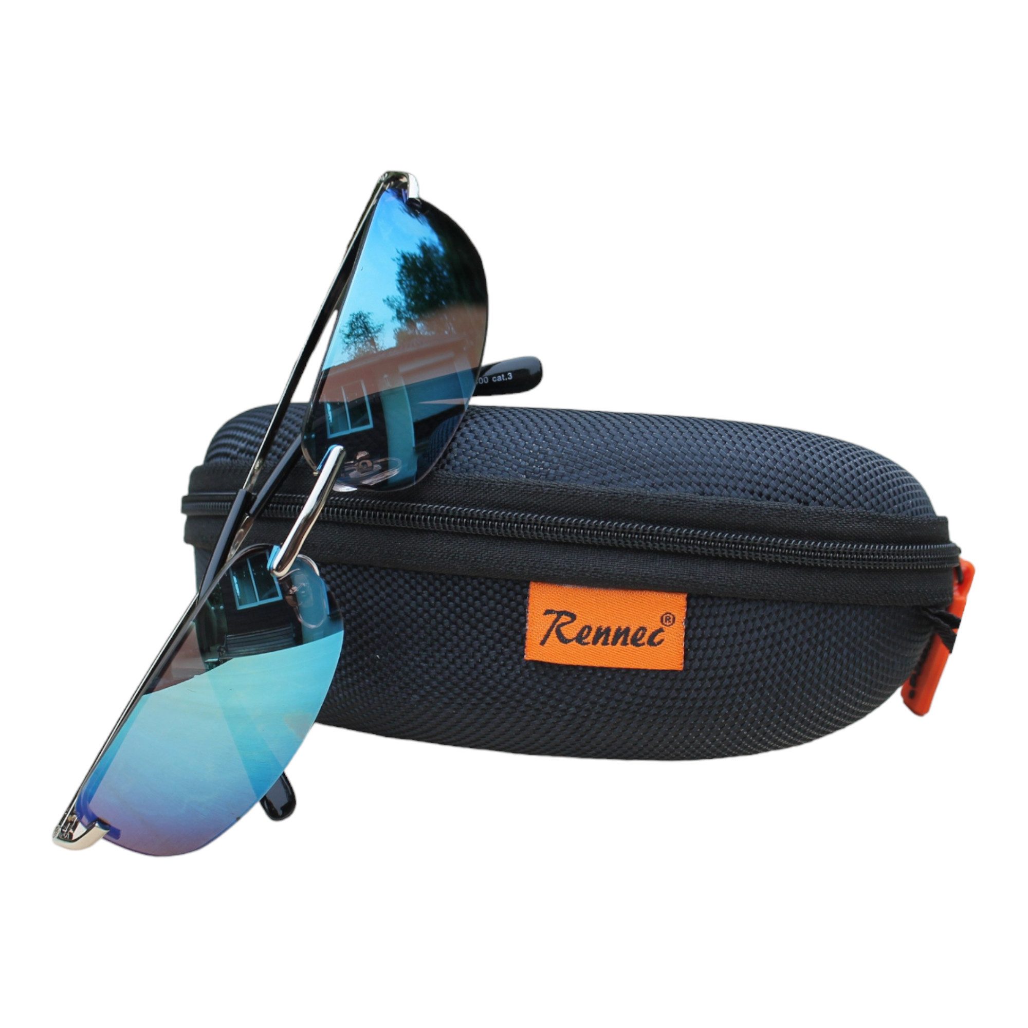 Rennec Sonnenbrille (Edelstahl Sonnenbrille mit Hardcase)
