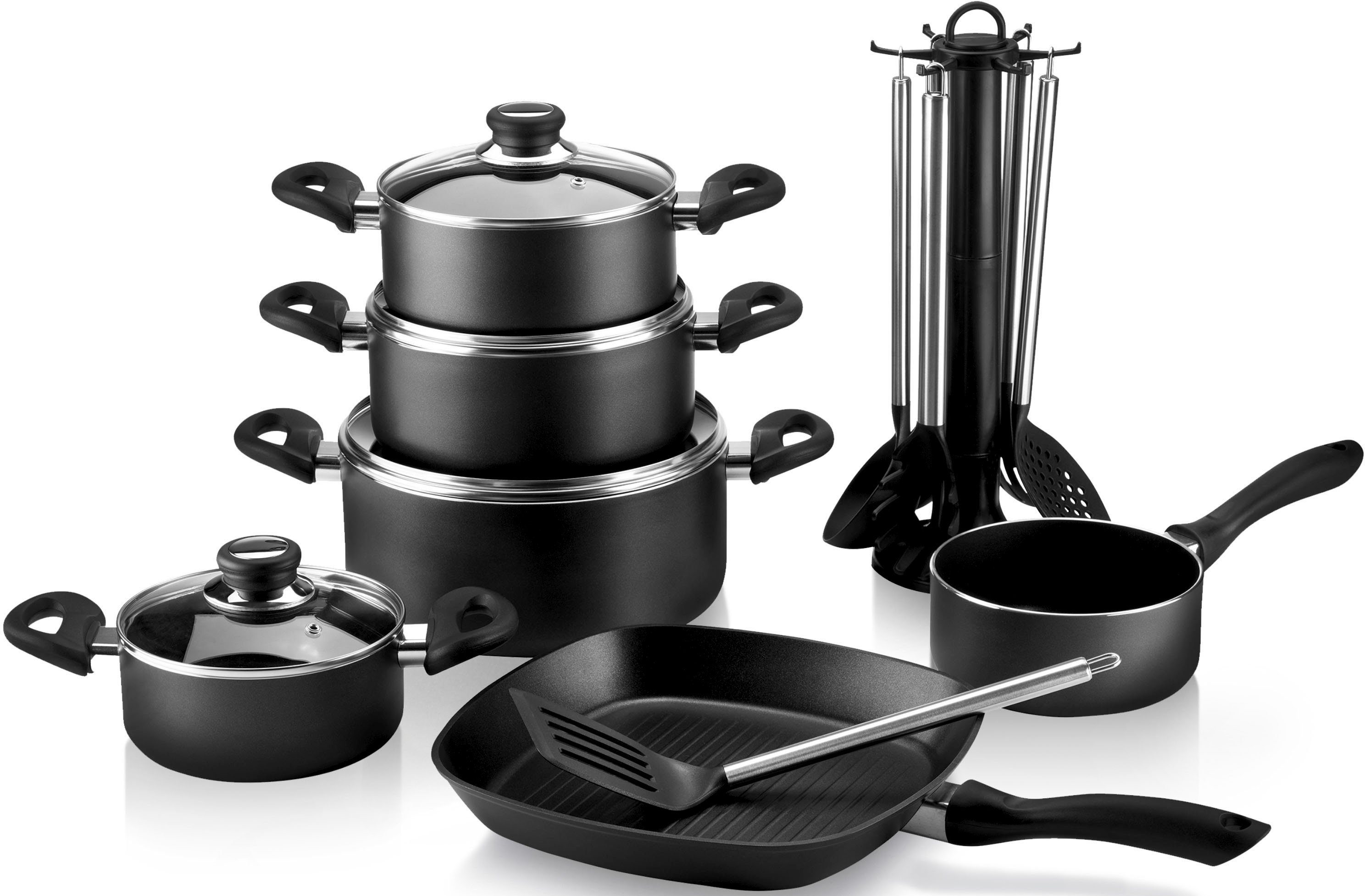 Krüger Topf-Set Aluguss Topf- und Pfannenset