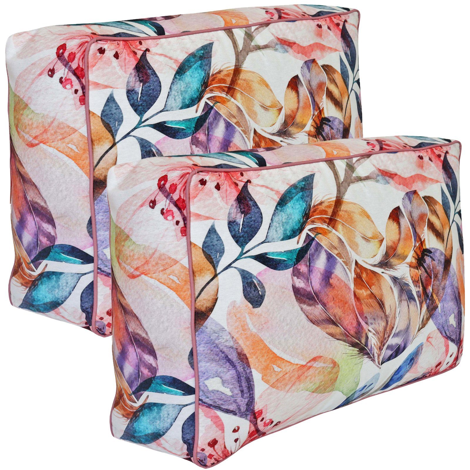 RelaxXL Palettenkissen Palettenauflagen-Set FLORA, Rückenkissen 60x40cm