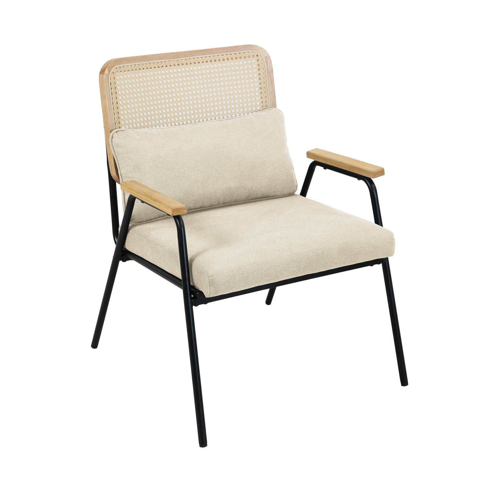 SVITA Loungesessel THEA, Loungestuhl,Holzdesign,Metallbeine,Braun