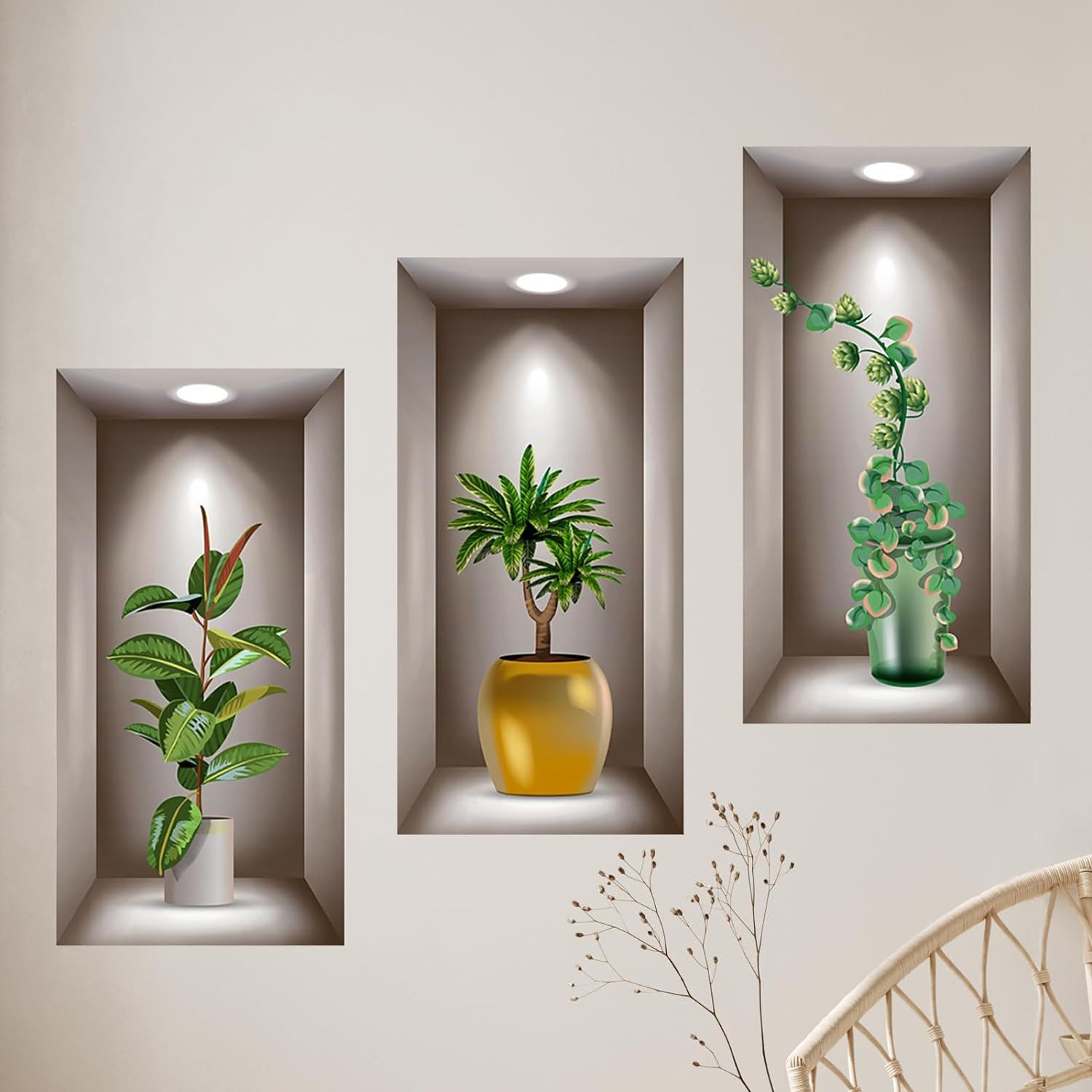 ZEUOPQ Wandsticker Wandsticker Wandtattoo Wohnzimmer Vasen,