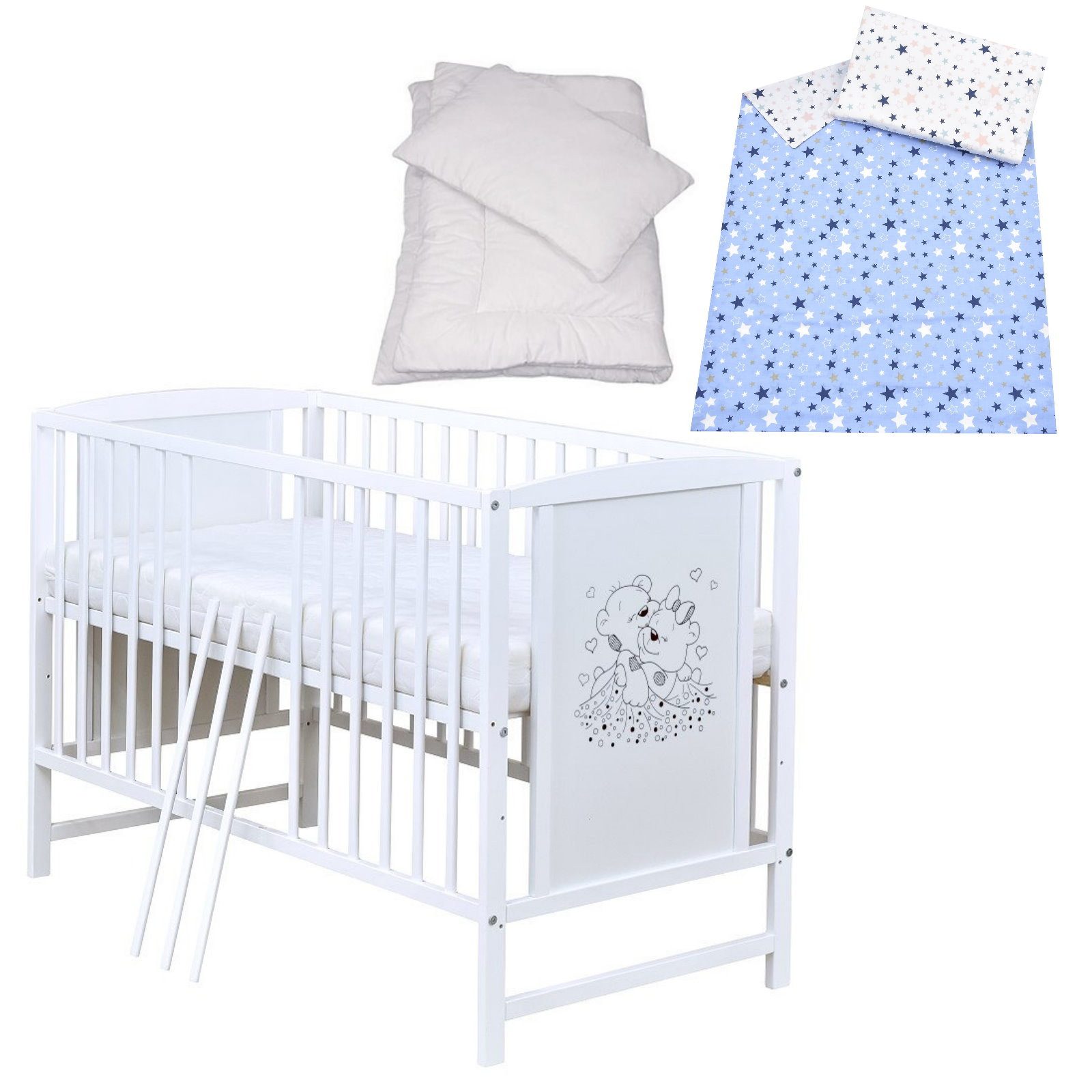 Baby-Delux Komplettbett Babybett Mia Komplettset, 7-tlg.,