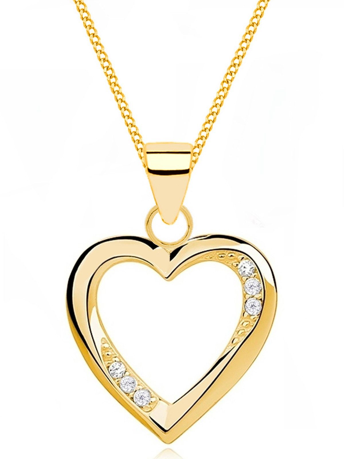 Goldene Hufeisen Goldkette Halskette Gold Herz