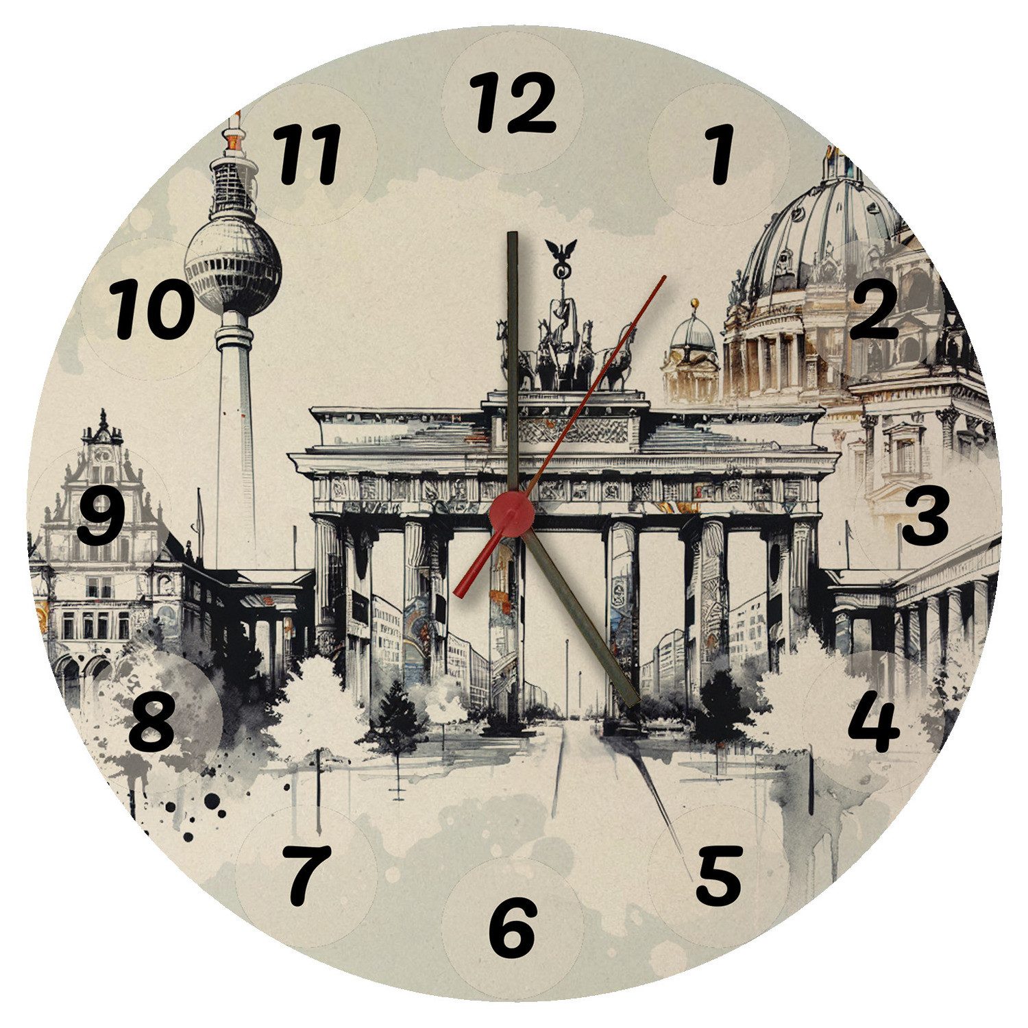 speecheese Wanduhr Skyline Berlin Wanduhr aus