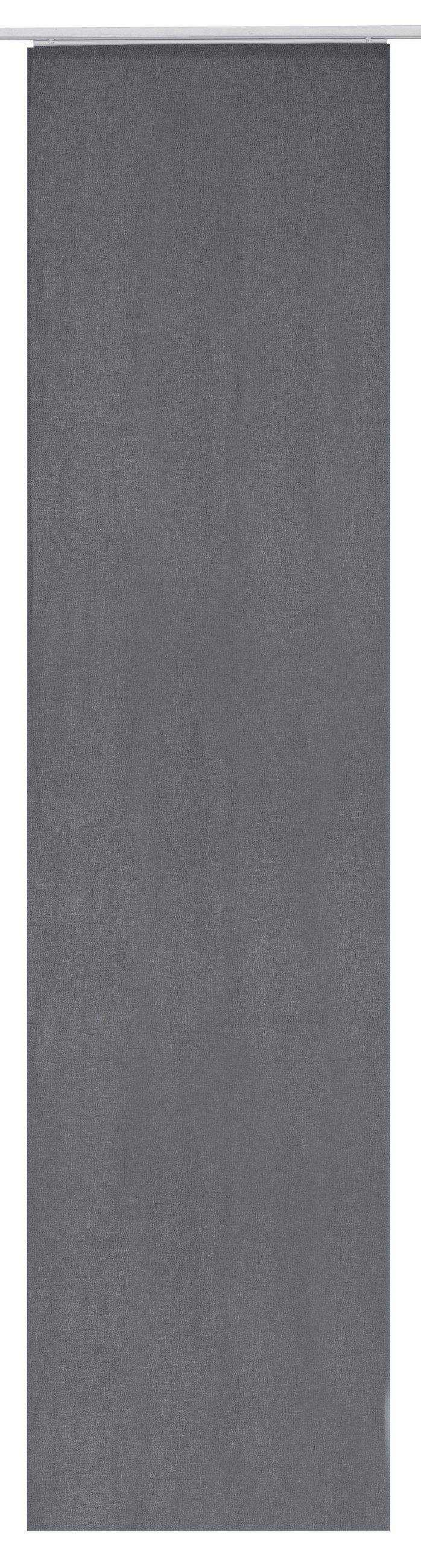 ELBERSDRUCKE Schiebegardine Schiebevorhang Lino dunkelgrau 245x60cm