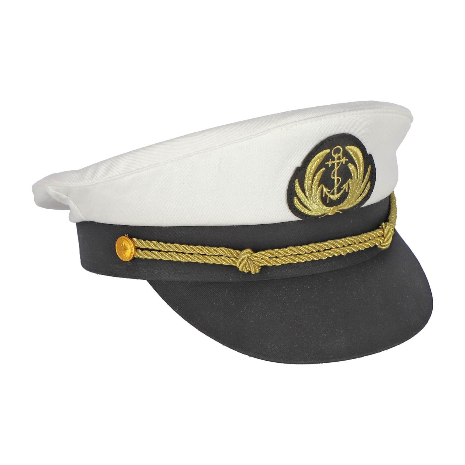 modAS Schirmmütze Unisex Kapitänsmütze Matrosenmütze Anker