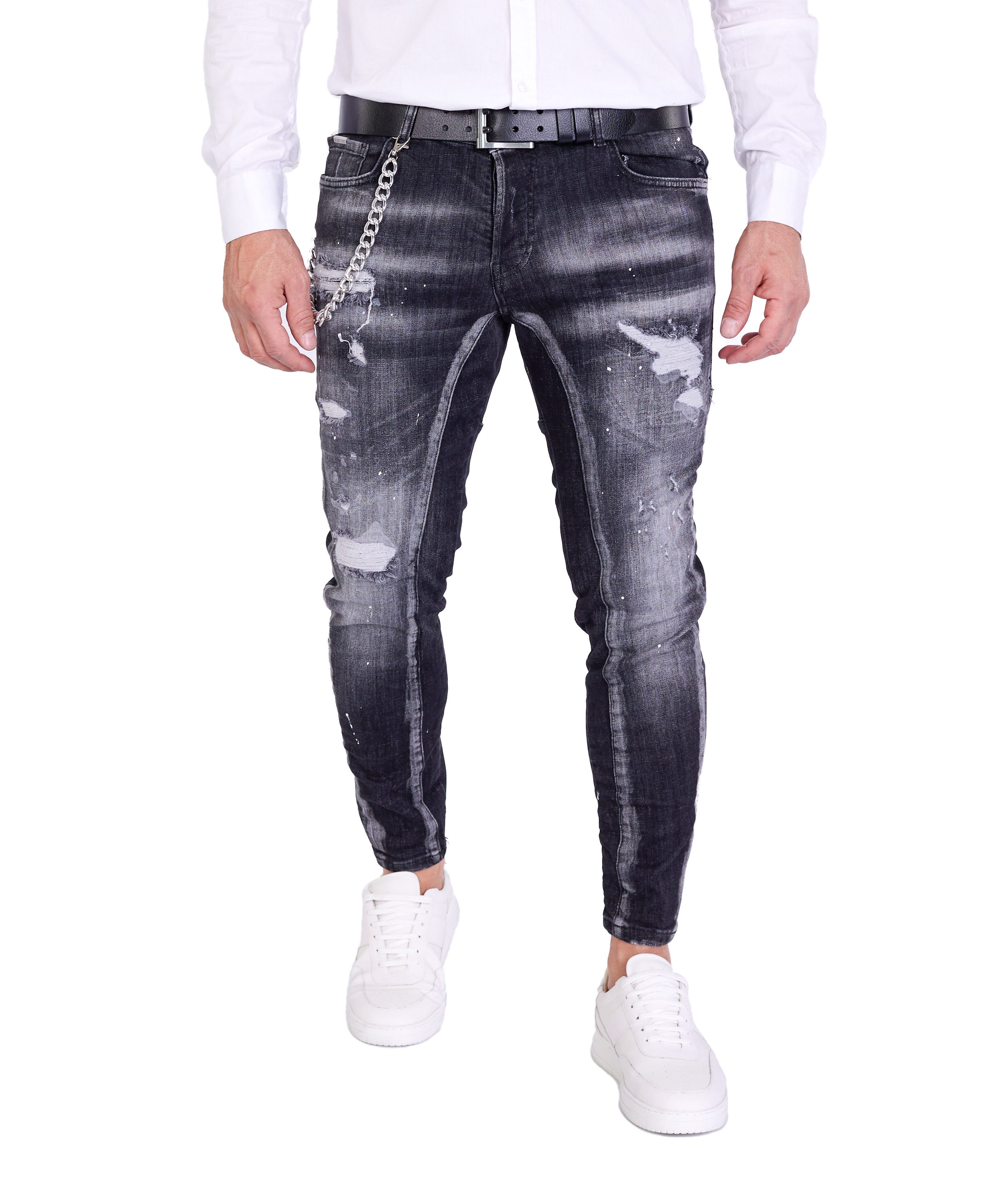 Denim Distriqt Skinny-fit-Jeans Destroyed Herren Jeans