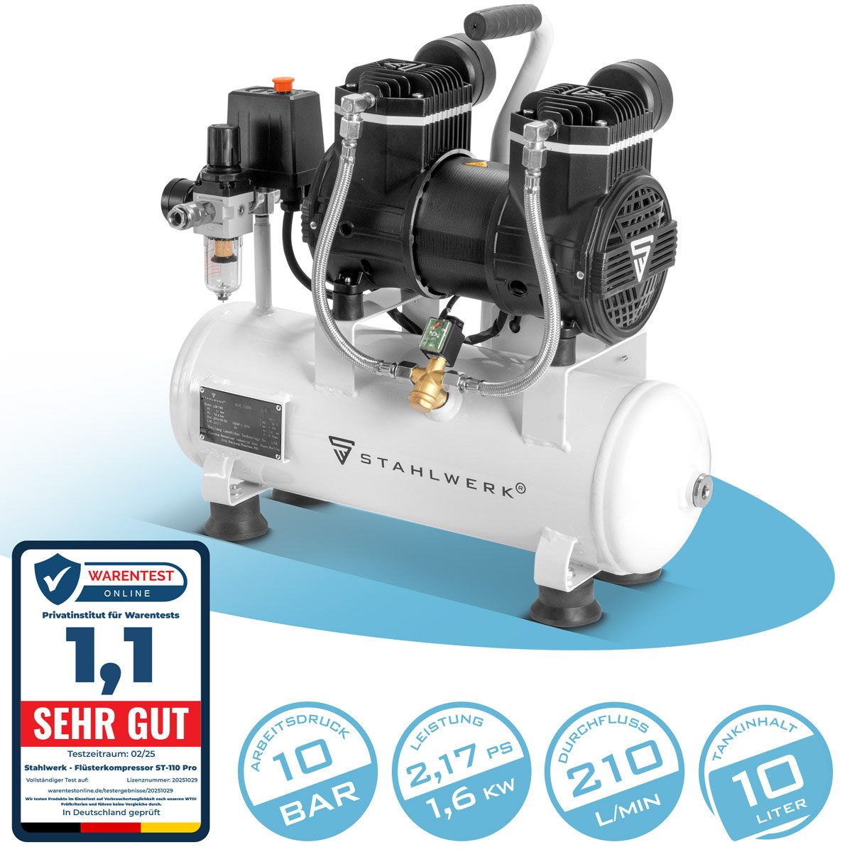 STAHLWERK Kompressor Kompressor ST-110 Pro mit