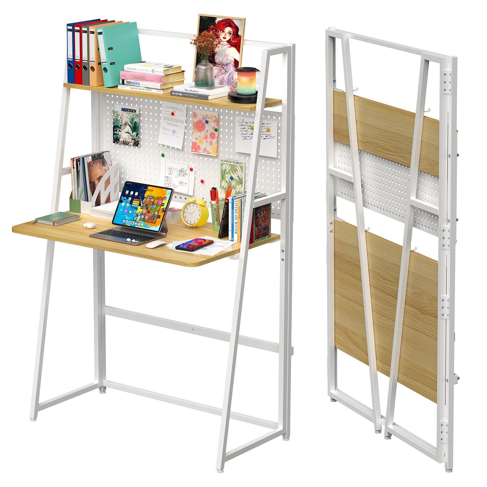 JEOBEST Computertisch Schreibtisch, Ergonomischer Computertisch 80