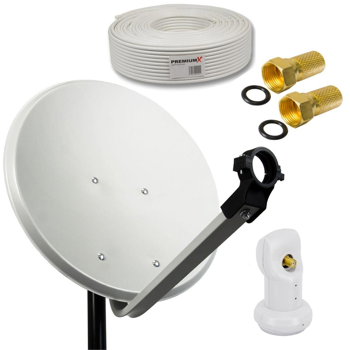 PremiumX Camping Sat Anlage 45cm Hellgrau